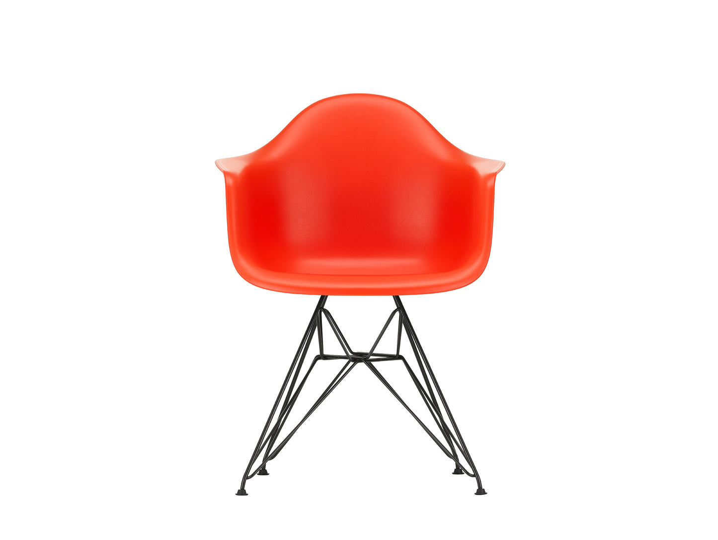 Eames DAR Plastic Armchair RE by Vitra - 03 Poppy Red Shell / Basic Dark Base