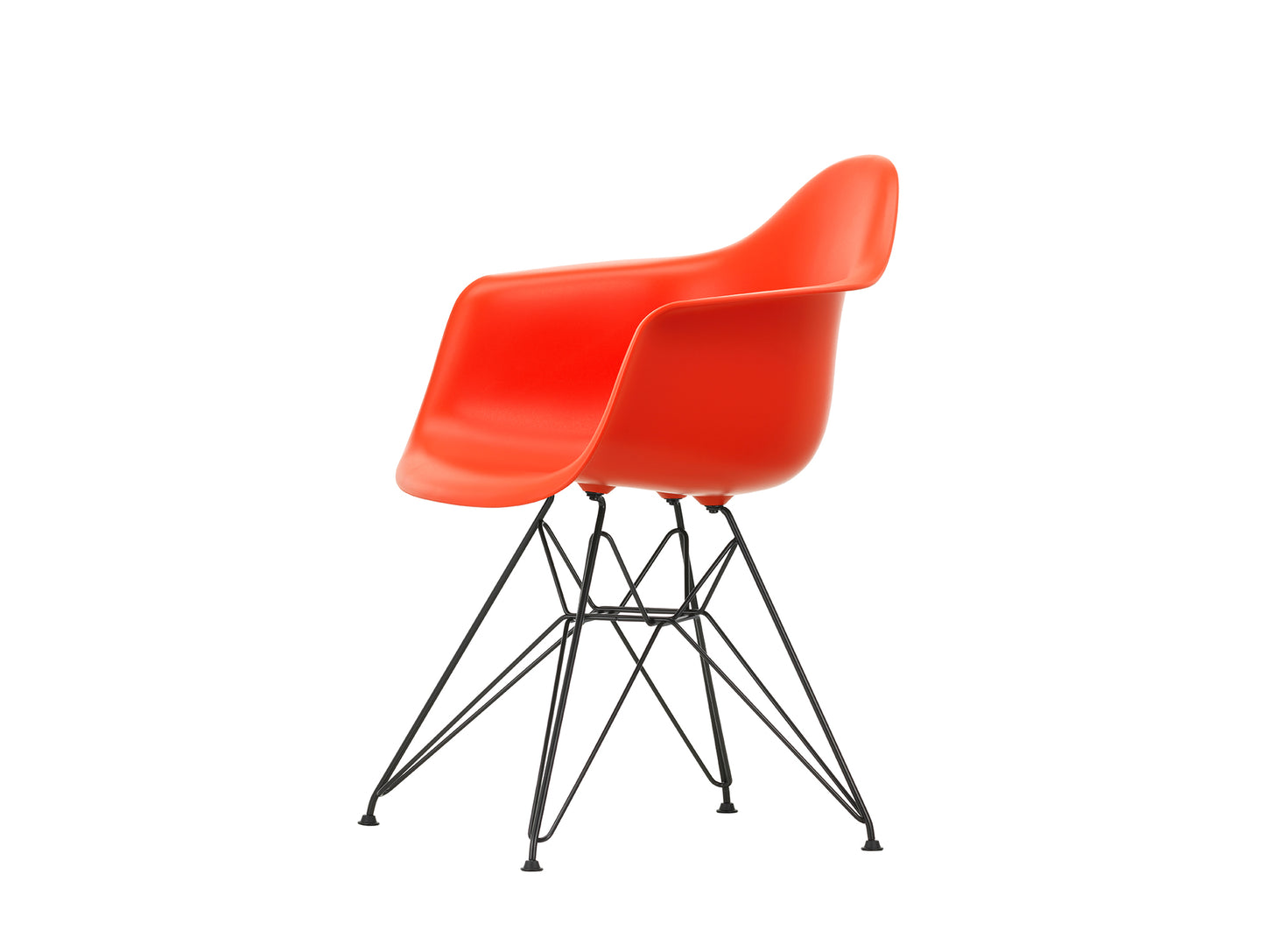 Eames DAR Plastic Armchair RE by Vitra - 03 Poppy Red Shell / Basic Dark Base