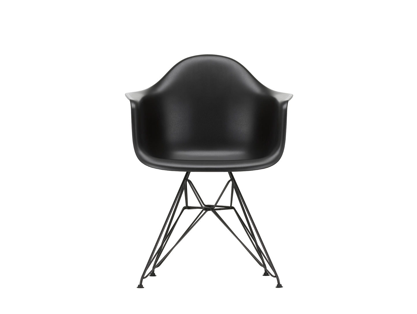 Eames DAR Plastic Armchair RE by Vitra - 12 Deep Black Shell / Basic Dark Base