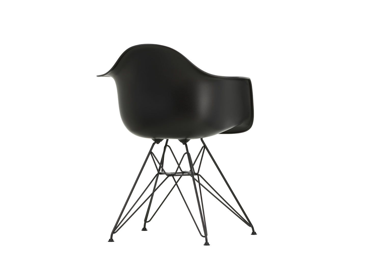 Eames DAR Plastic Armchair RE by Vitra - 12 Deep Black Shell / Basic Dark Base