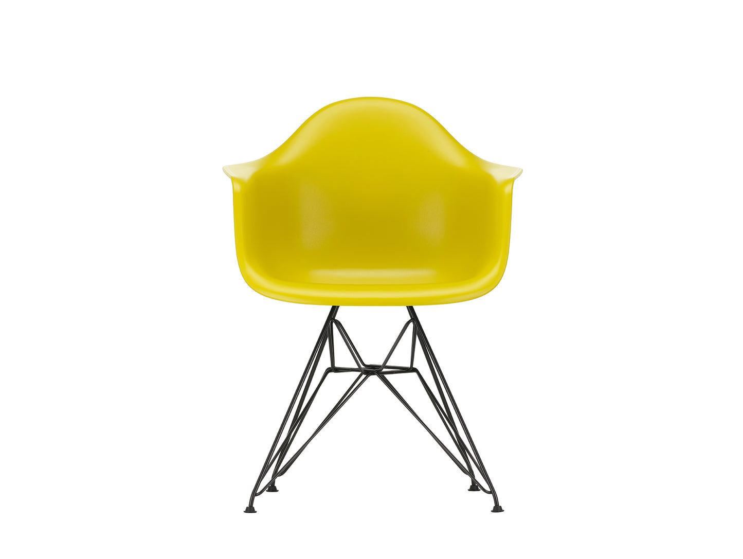 Eames DAR Plastic Armchair RE by Vitra - 34 Mustard Shell / Basic Dark Base