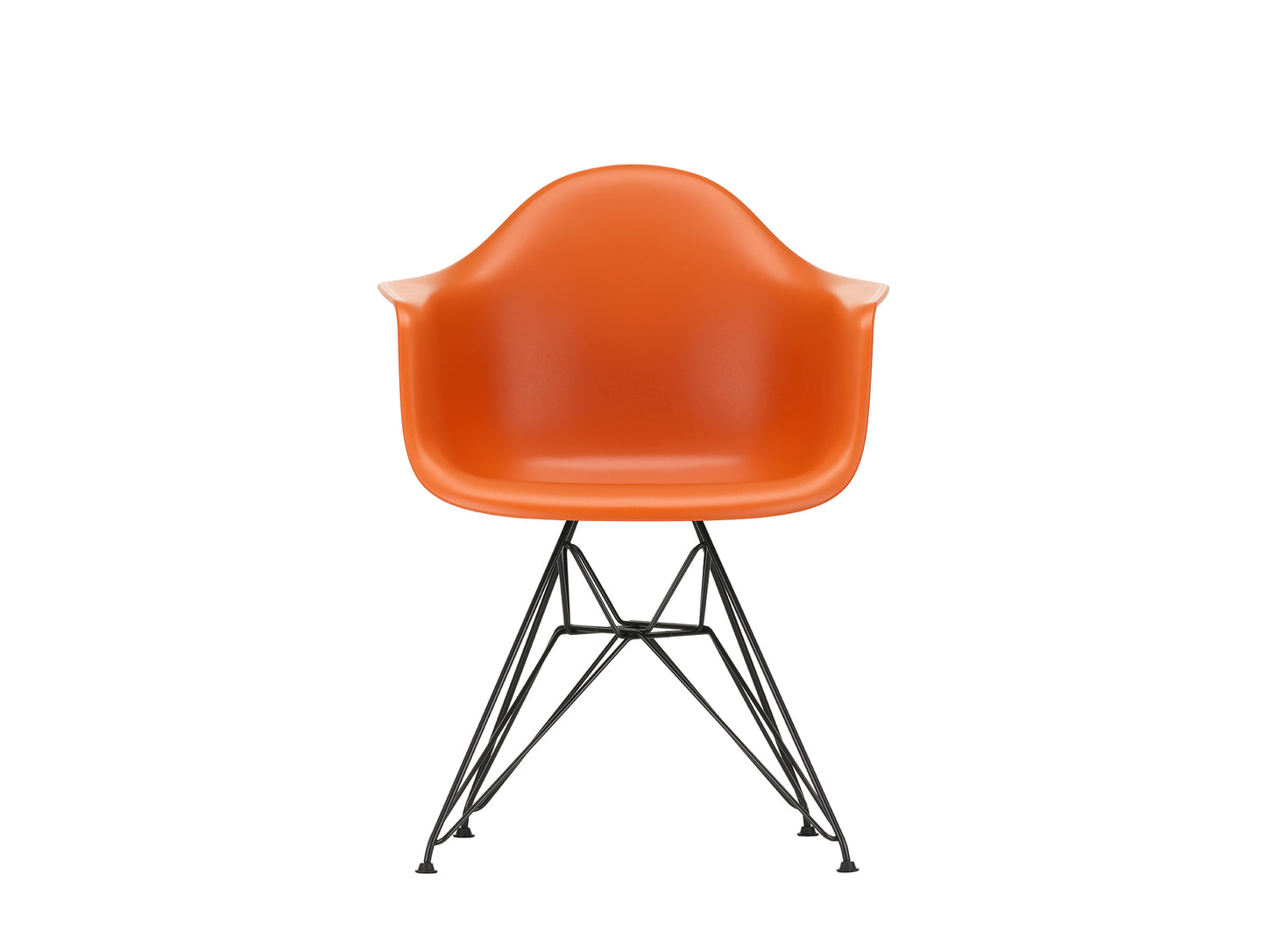 Eames DAR Plastic Armchair RE by Vitra - 43 Rusty Orange Shell / Basic Dark Base