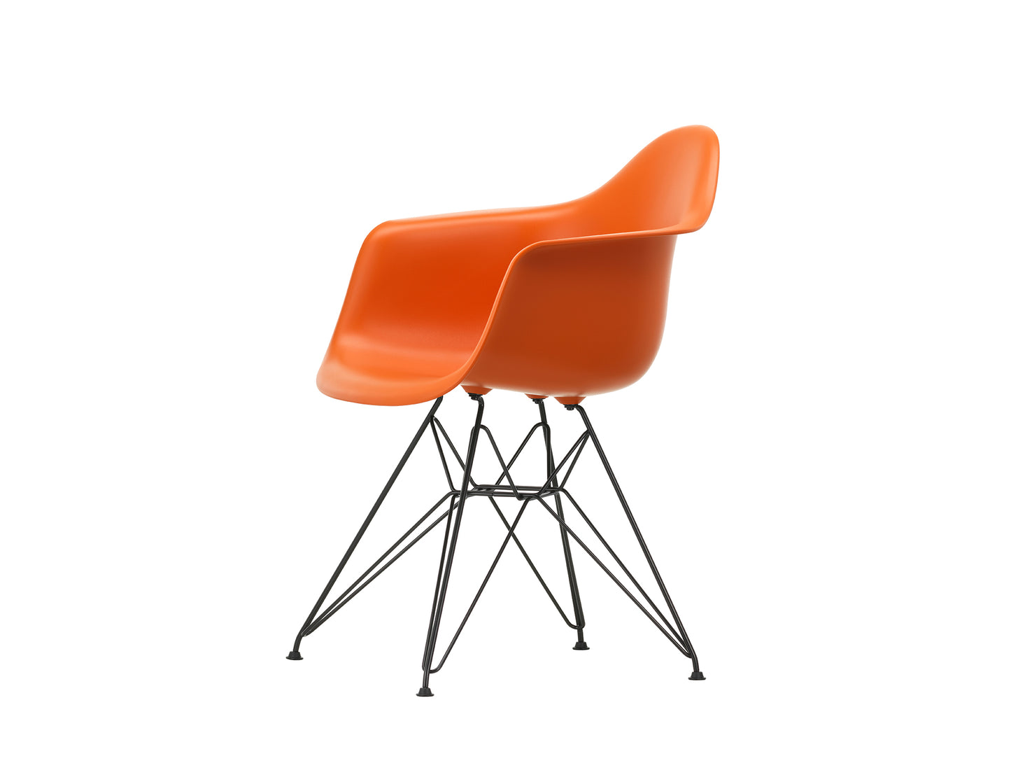 Eames DAR Plastic Armchair RE by Vitra - 43 Rusty Orange Shell / Basic Dark Base