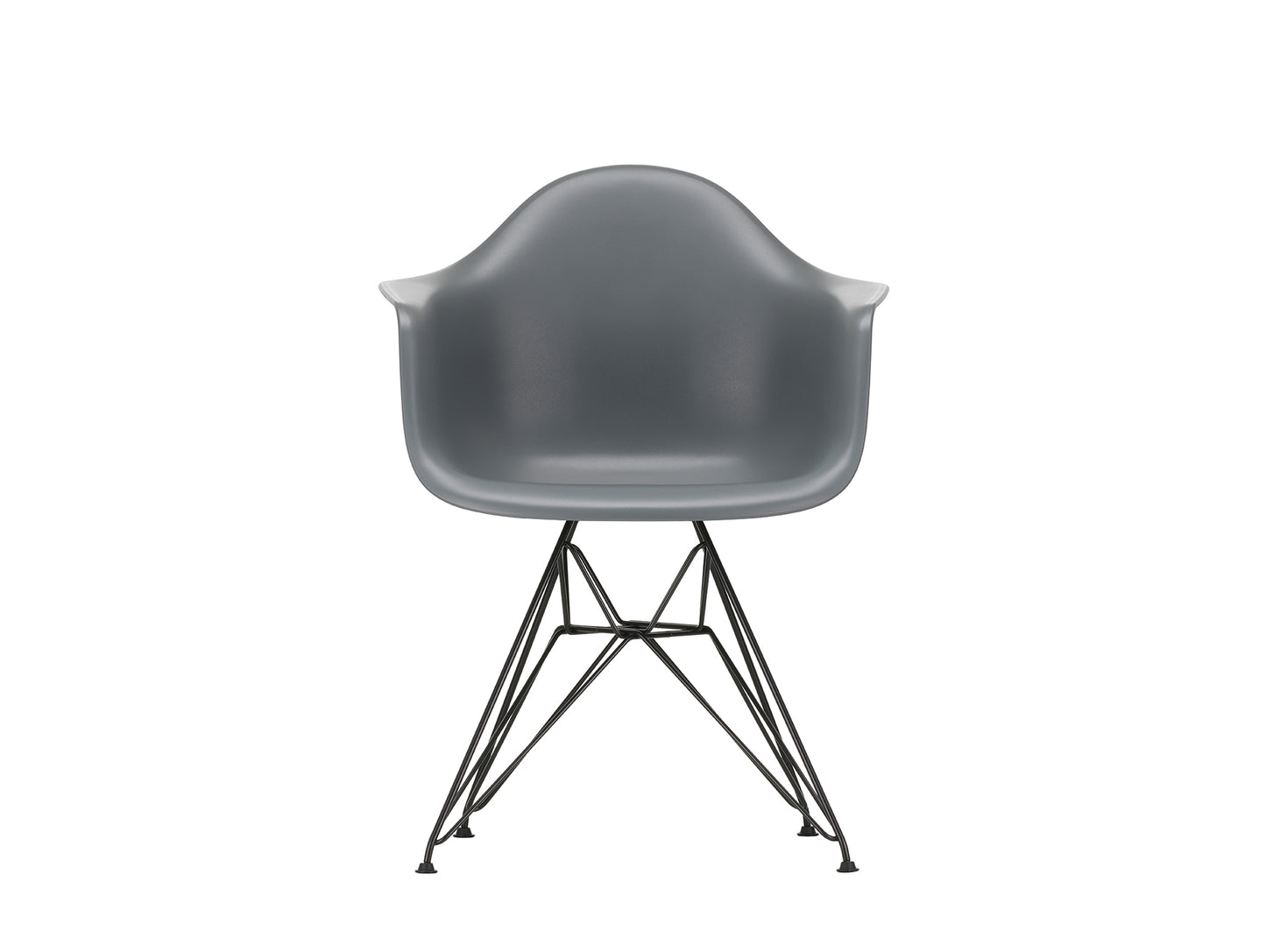 Eames DAR Plastic Armchair RE by Vitra -  56 Granite Grey Shell / Basic Dark Base