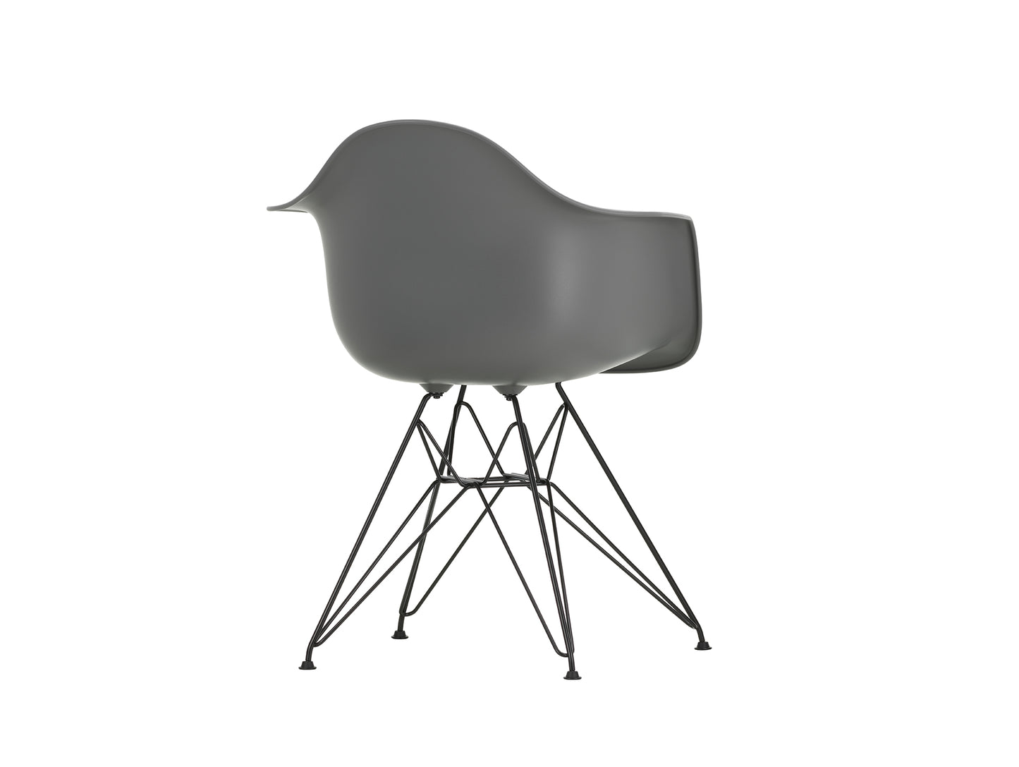 Eames DAR Plastic Armchair RE by Vitra -  56 Granite Grey Shell / Basic Dark Base