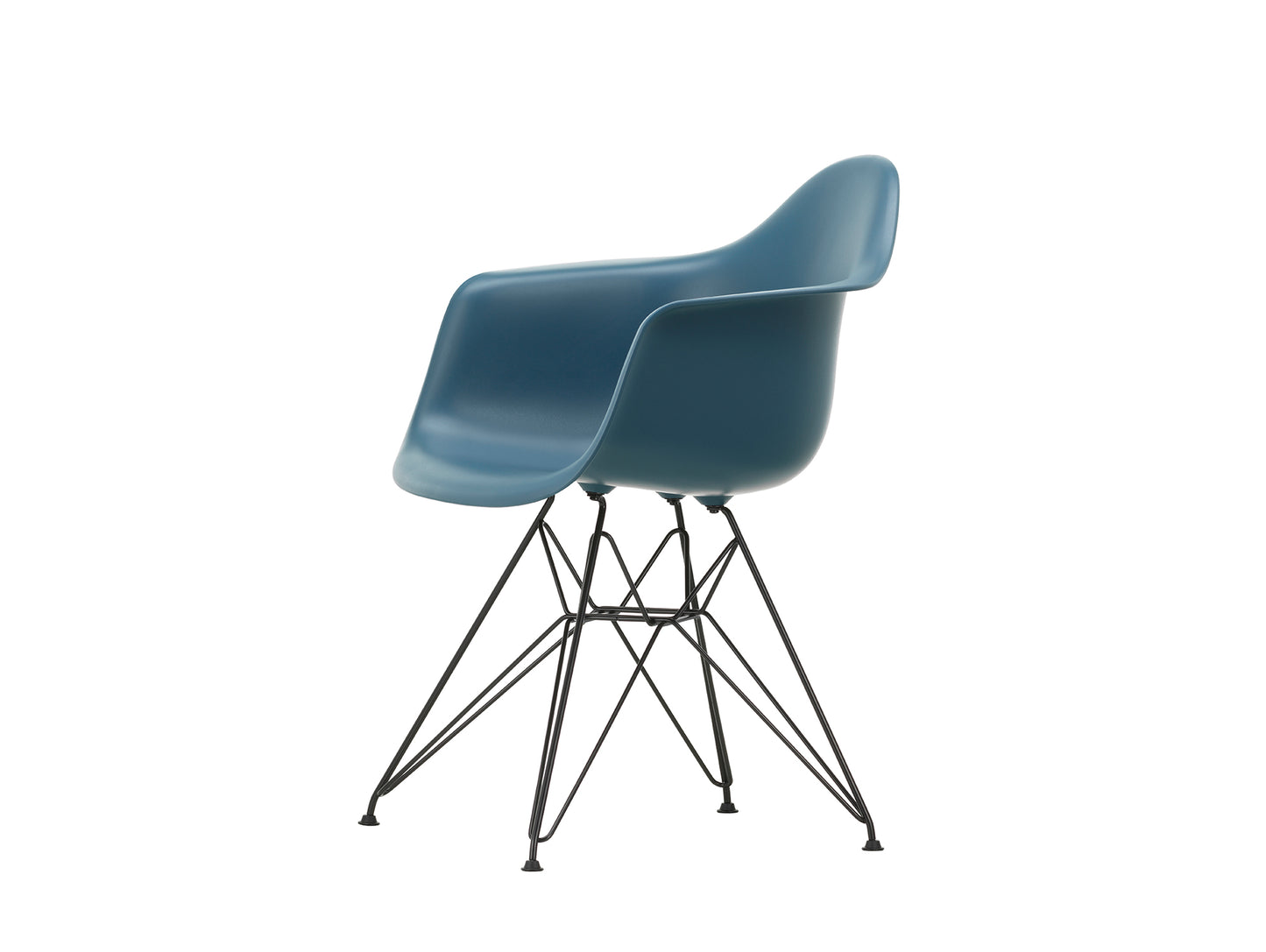 Eames DAR Plastic Armchair RE by Vitra - 83 Sea Blue Shell / Basic Dark Base