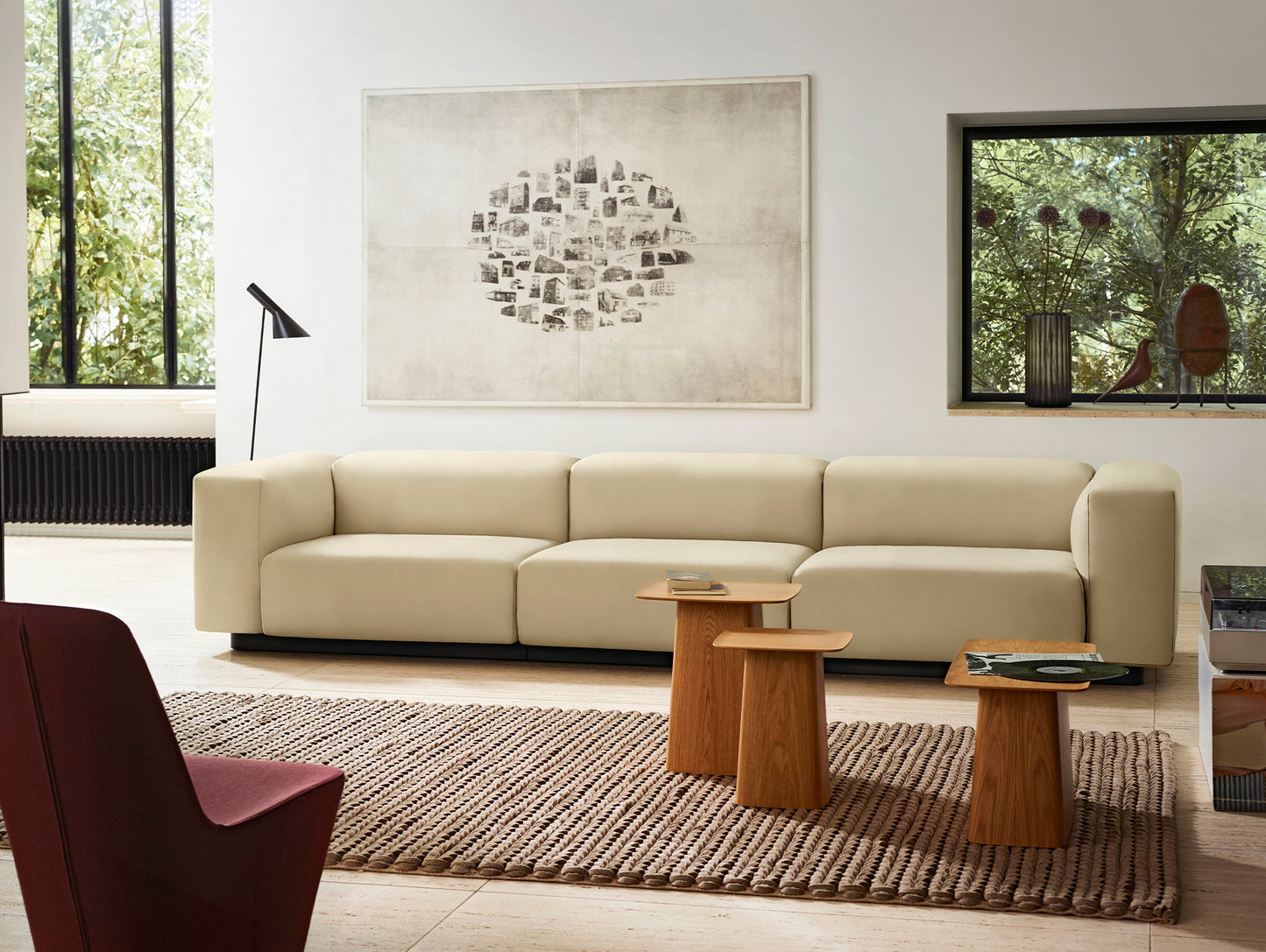 Wooden Side Table by Vitra - natural oak, with protective varnish
