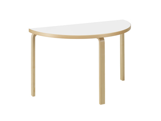 Aalto Table Half-Round by Artek - White HPL Top / Natural Lacquered Birch Legs