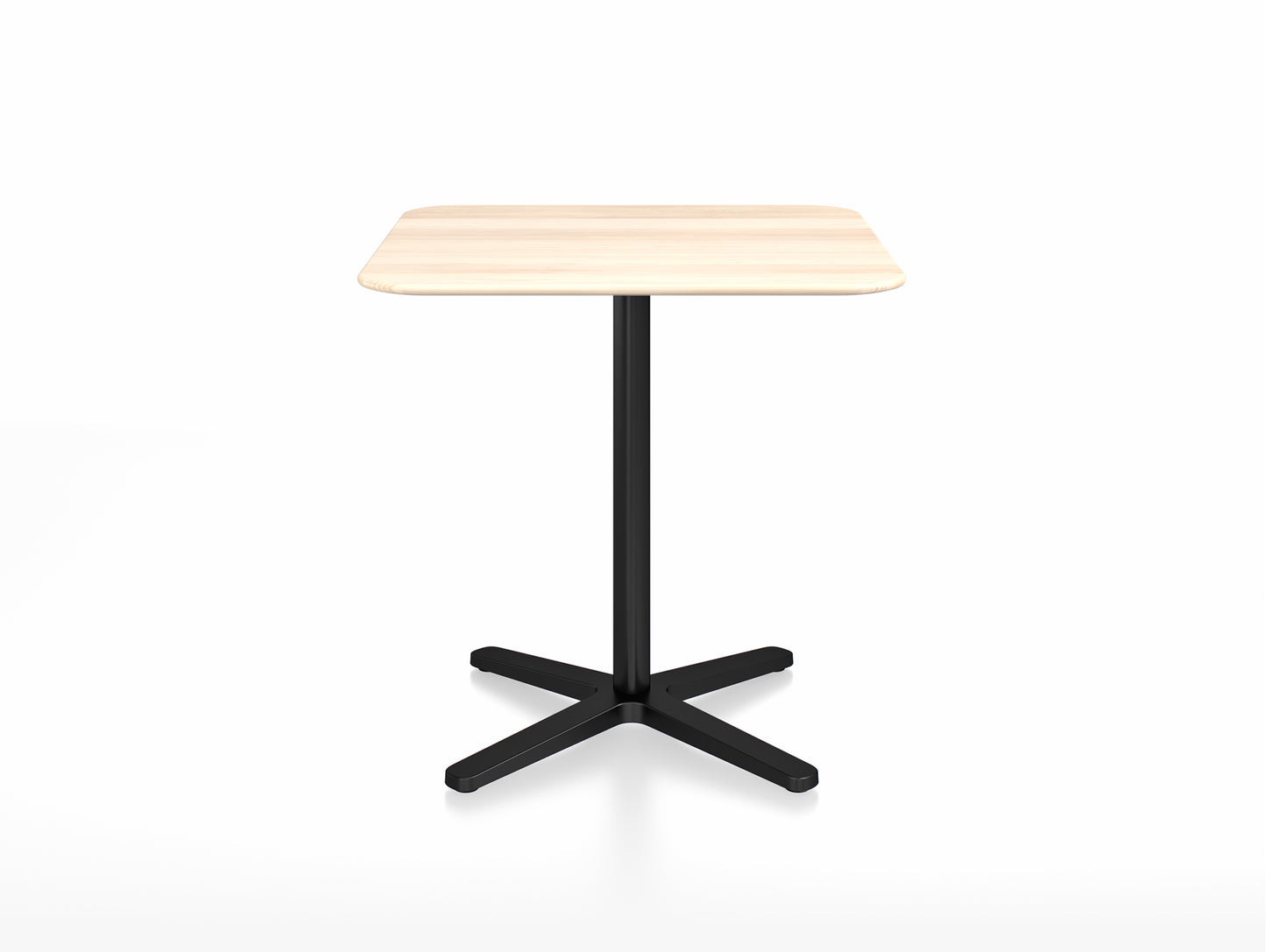 2 Inch Outdoor Cafe Table - X Base by Emeco - Accoya Wood Top / Black Aluminium Base / 76x76