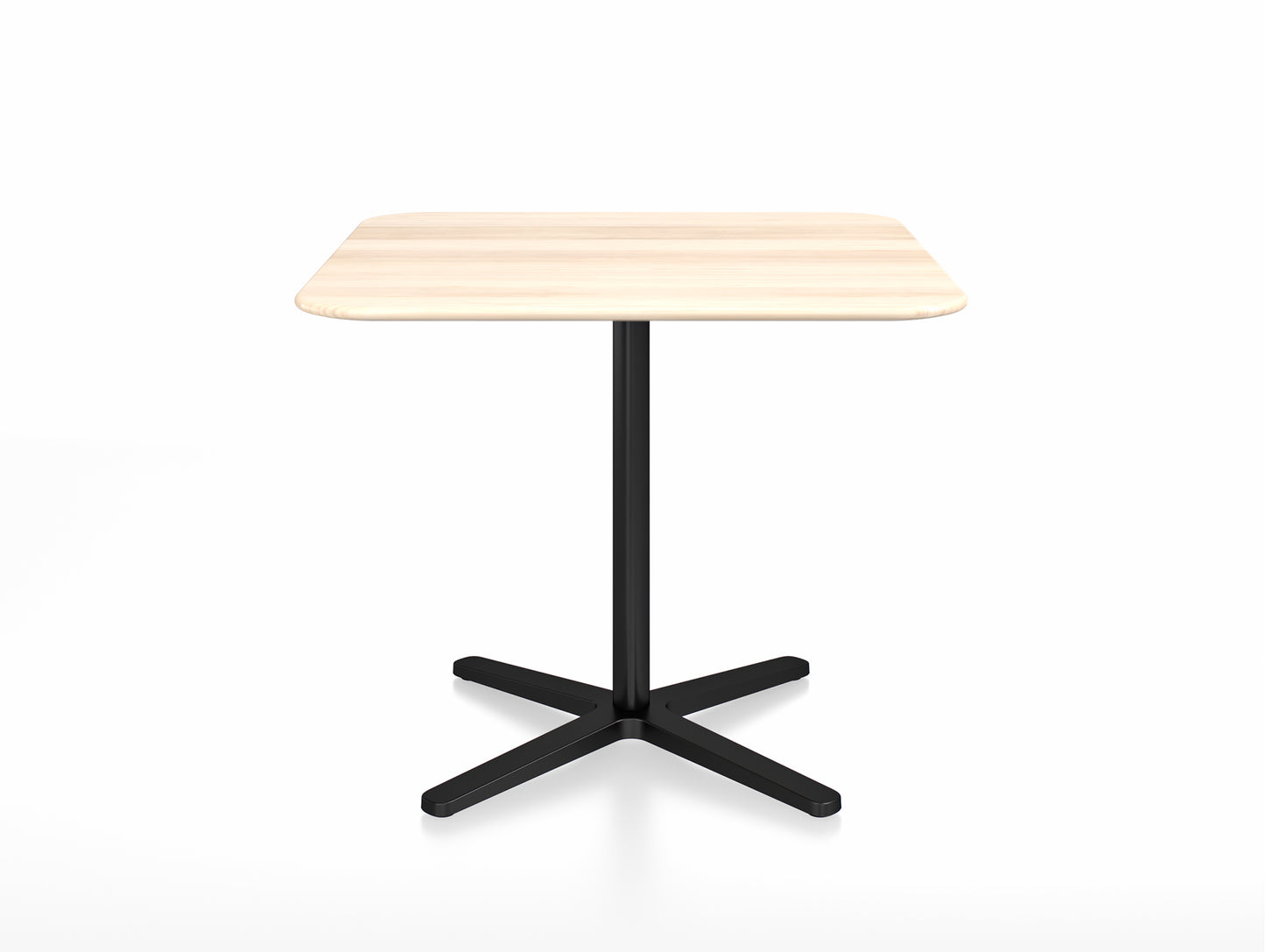 2 Inch Outdoor Cafe Table - X Base by Emeco - Accoya Wood Top / Black Aluminium Base / 91x91