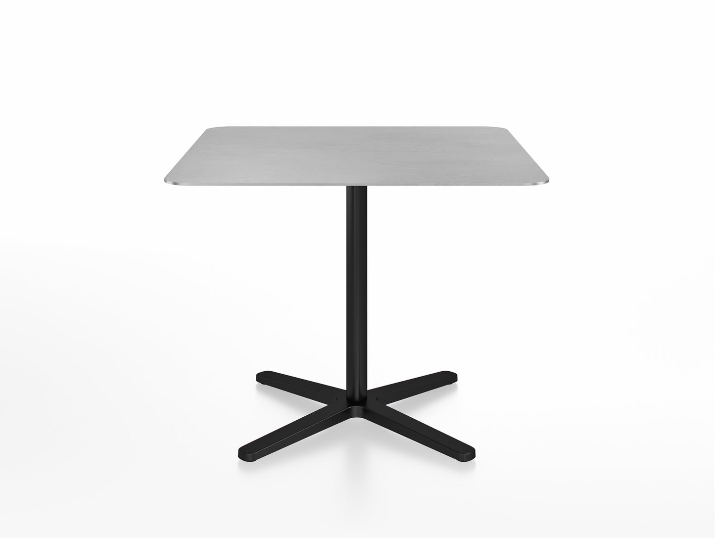 2 Inch Outdoor Cafe Table - X Base by Emeco - Aluminium Top / Black Aluminium Base / 91x91