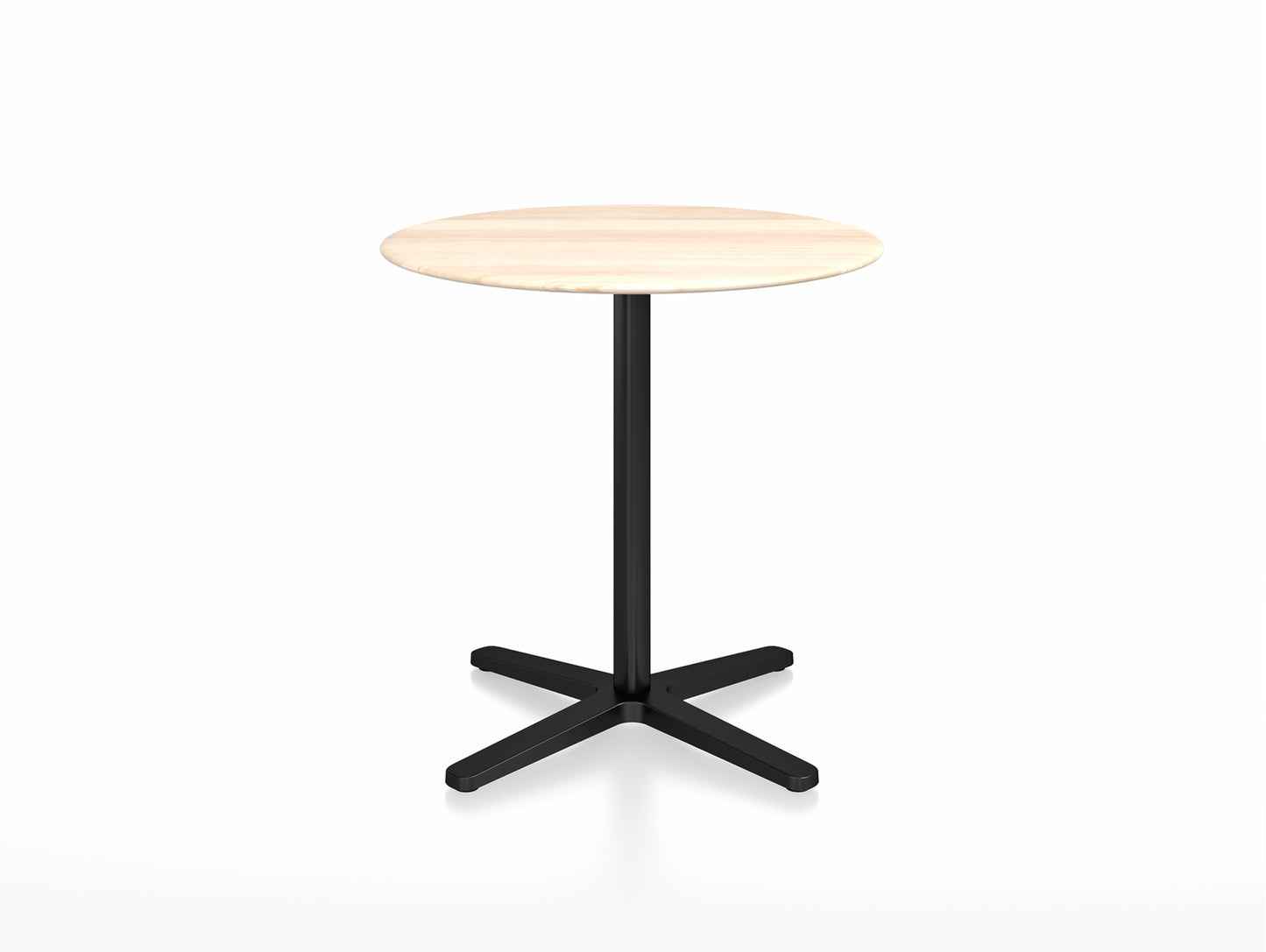 2 Inch Outdoor Cafe Table - X Base by Emeco - Accoya Wood Top / Black Aluminium Base / Diameter 76