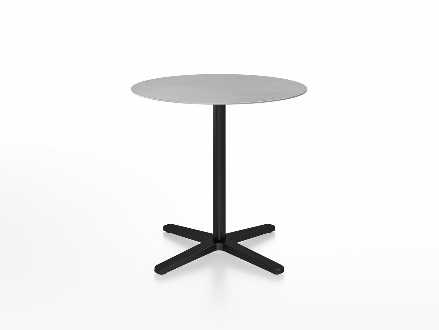 2 Inch Outdoor Cafe Table - X Base by Emeco - Aluminium Top / Black Aluminium Base / Diameter 76