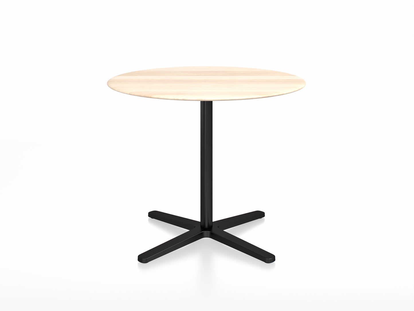 2 Inch Outdoor Cafe Table - X Base by Emeco - Accoya Wood Top / Black Aluminium Base / Diameter 91