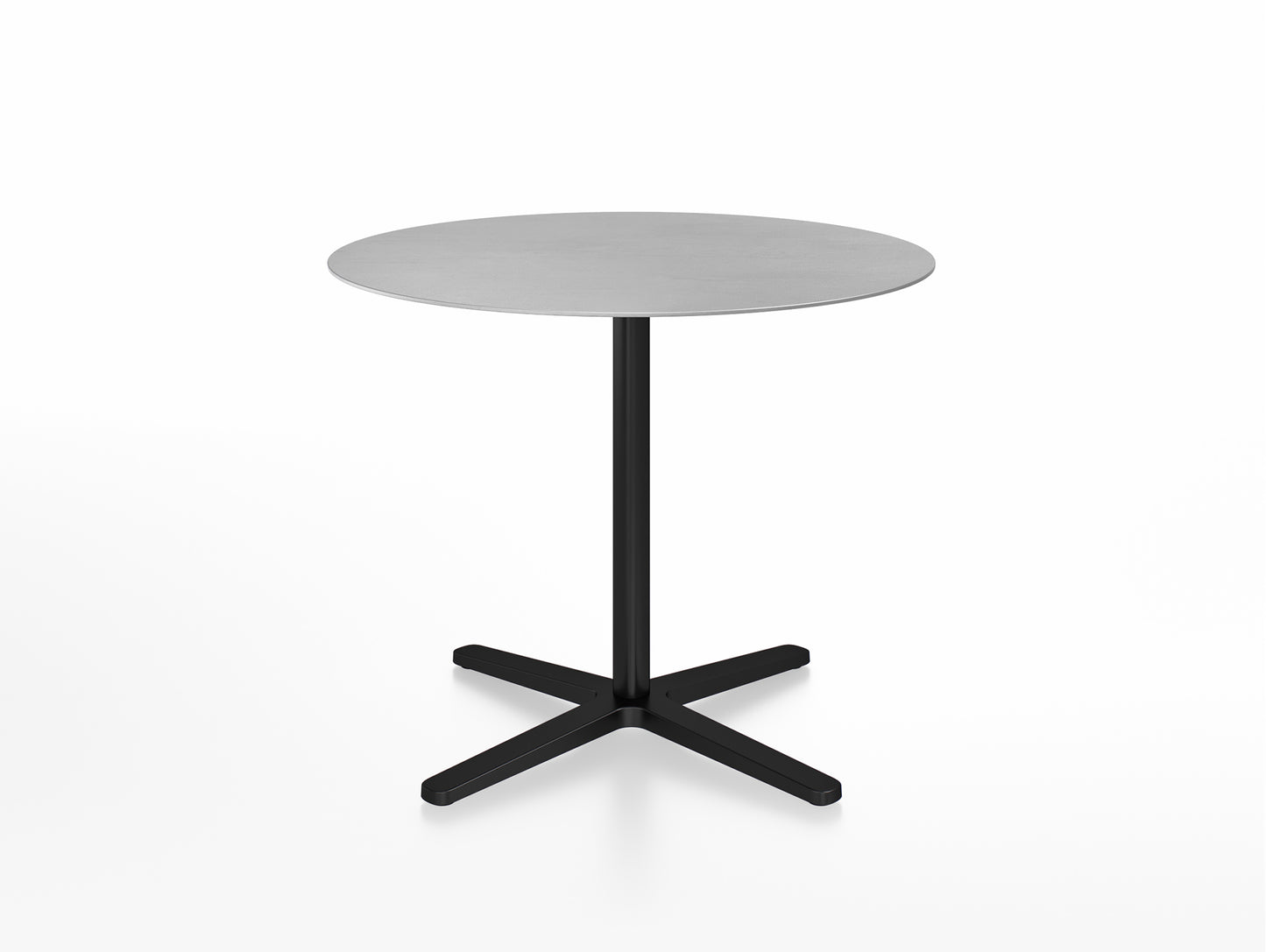 2 Inch Outdoor Cafe Table - X Base by Emeco - Aluminium Top / Black Aluminium Base / Diameter 91
