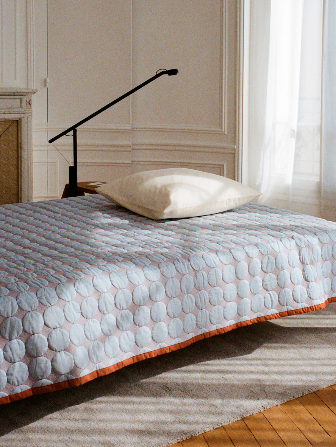 Light Blue Mega Dot Bed Cover by HAY