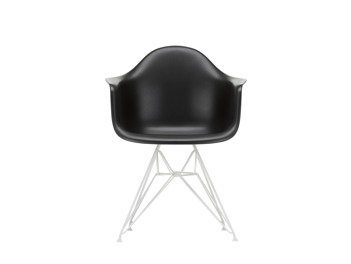 Eames DAR Plastic Armchair RE by Vitra - 12 Deep Black Shell / White Base