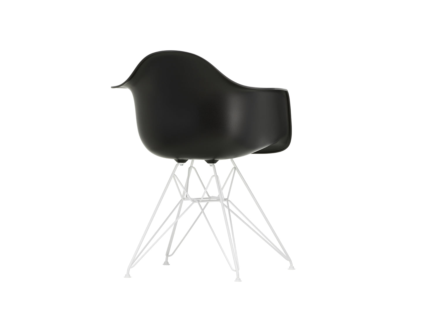 Eames DAR Plastic Armchair RE by Vitra - 12 Deep Black Shell / White Base