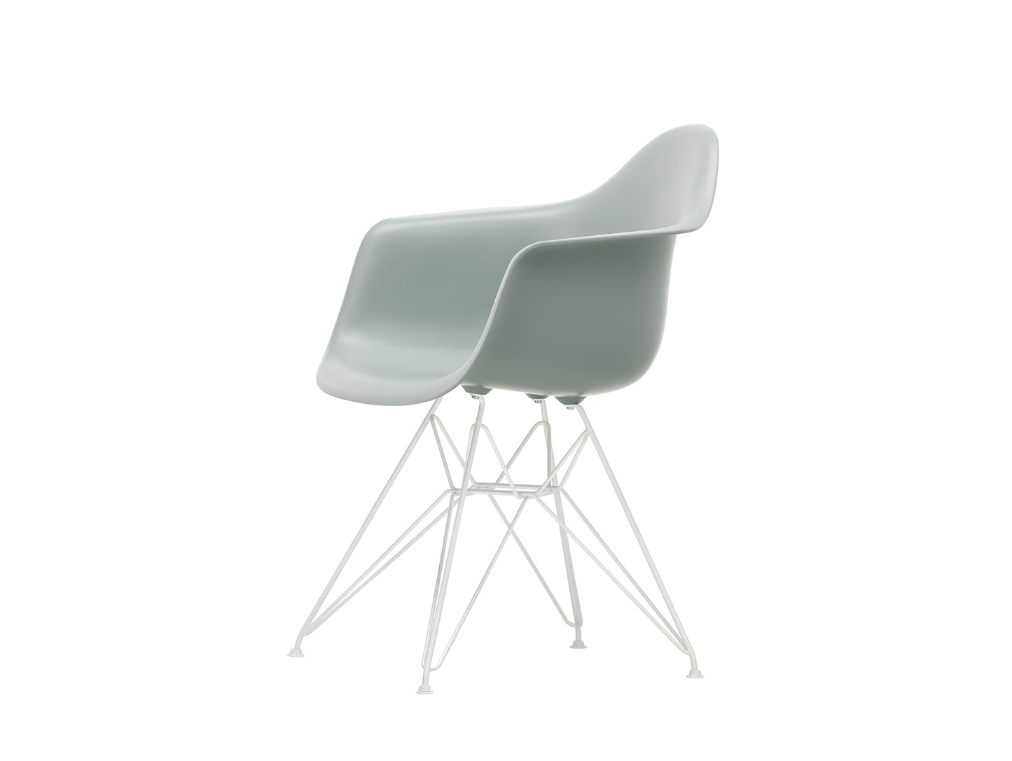 Eames DAR Plastic Armchair RE by Vitra - 24 Light Grey Shell / White Base