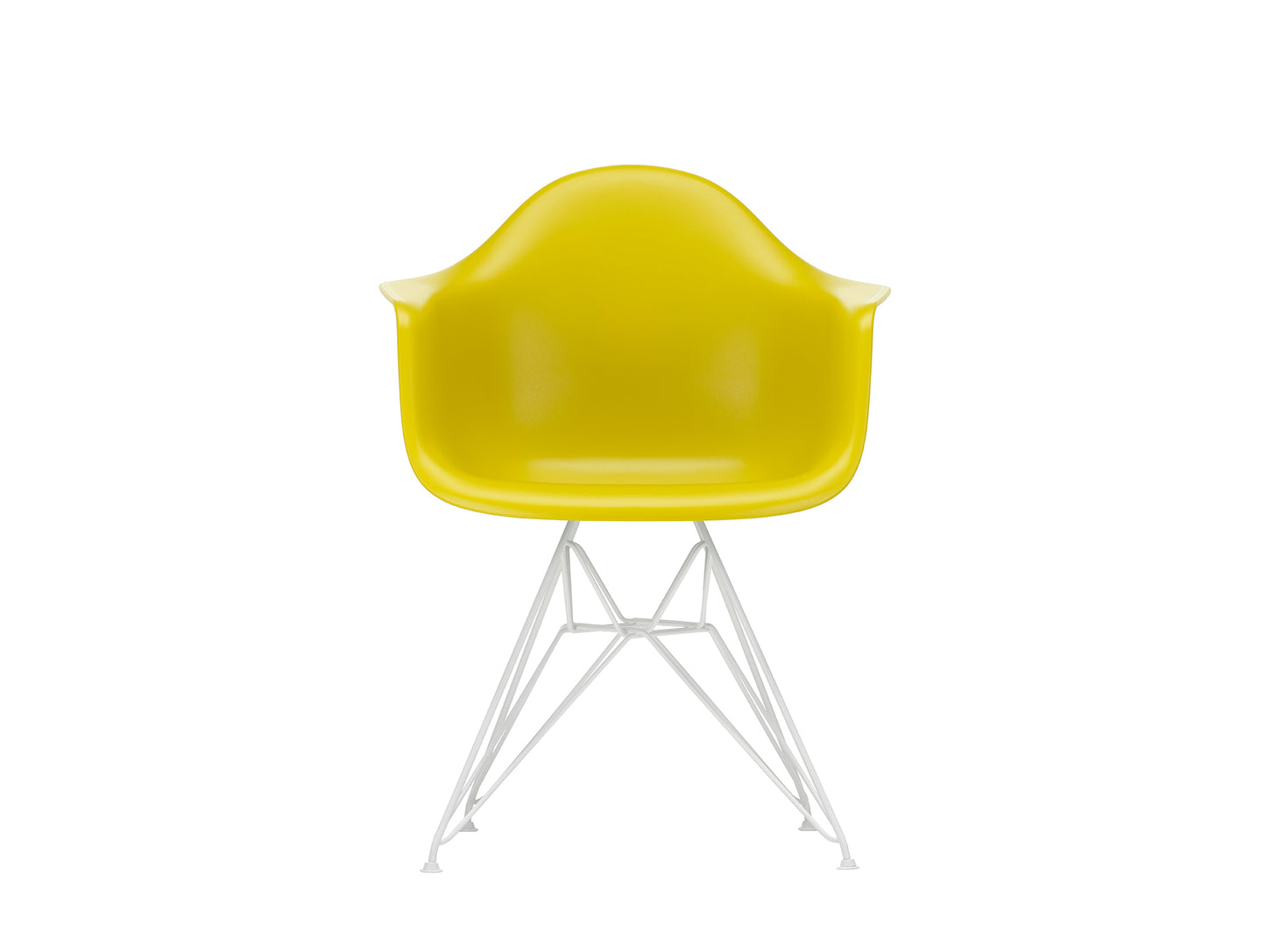 Eames DAR Plastic Armchair RE by Vitra - 34 Mustard Shell / White Base