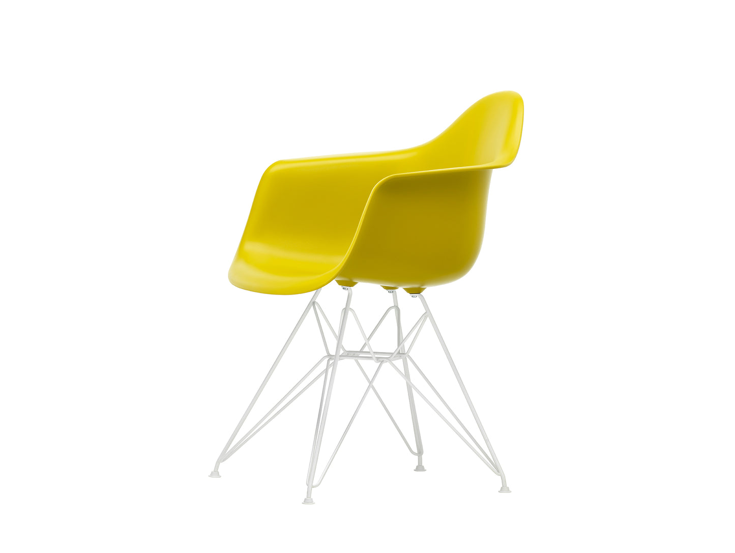 Eames DAR Plastic Armchair RE by Vitra - 34 Mustard Shell / White Base