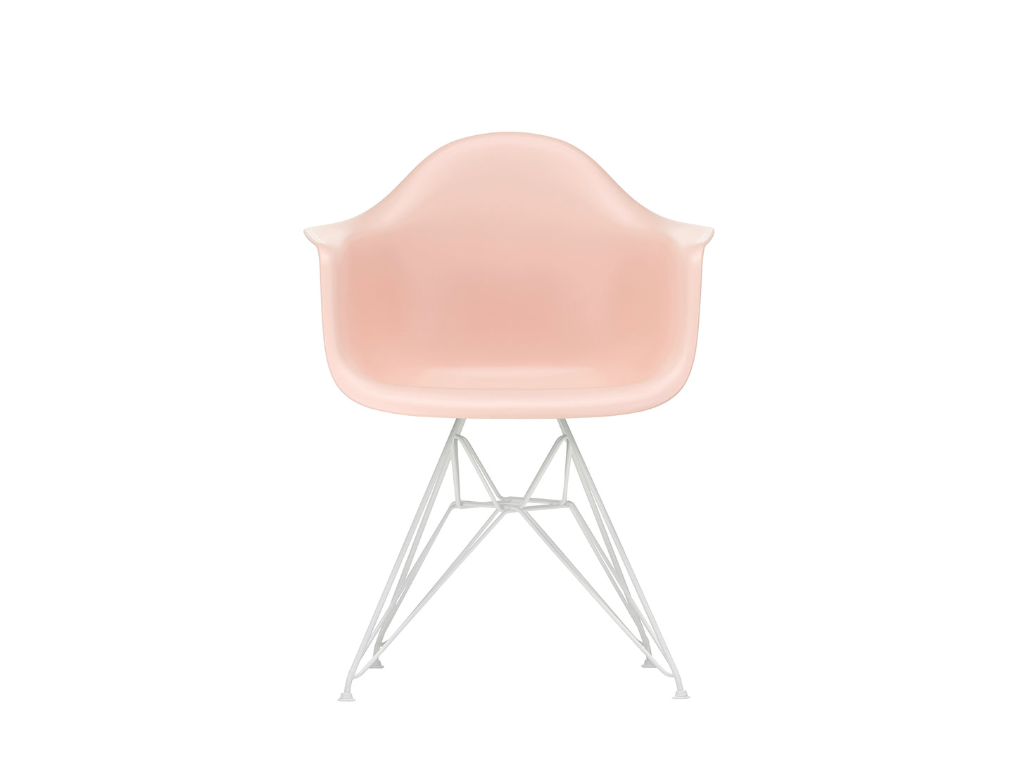 Eames DAR Plastic Armchair RE by Vitra - 41 Pale Rose Shell / White Base