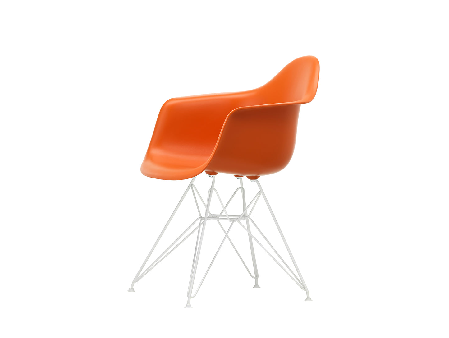 Eames DAR Plastic Armchair RE by Vitra - 43 Rusty Orange Shell / White Base