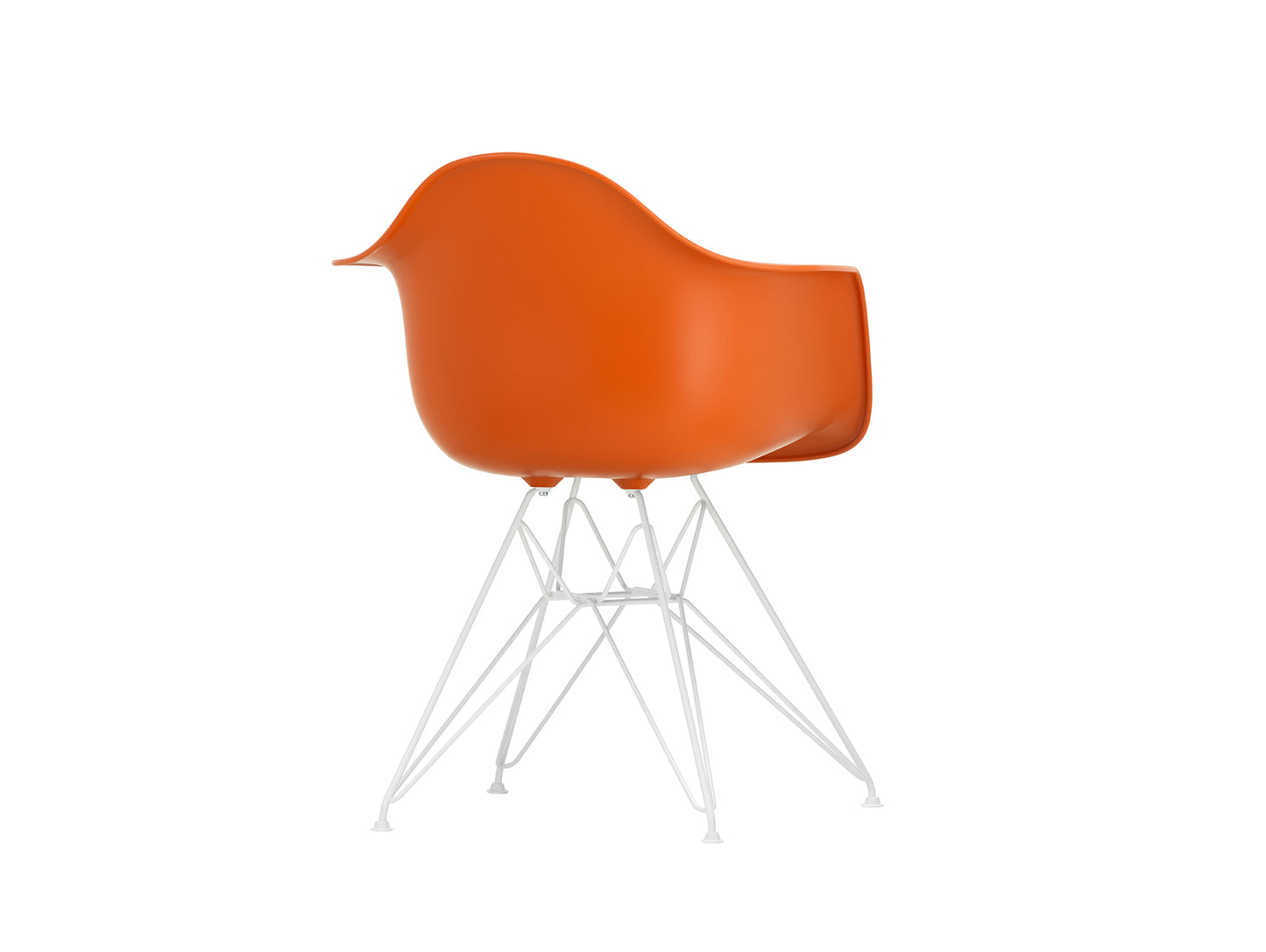 Eames DAR Plastic Armchair RE by Vitra - 43 Rusty Orange Shell / White Base