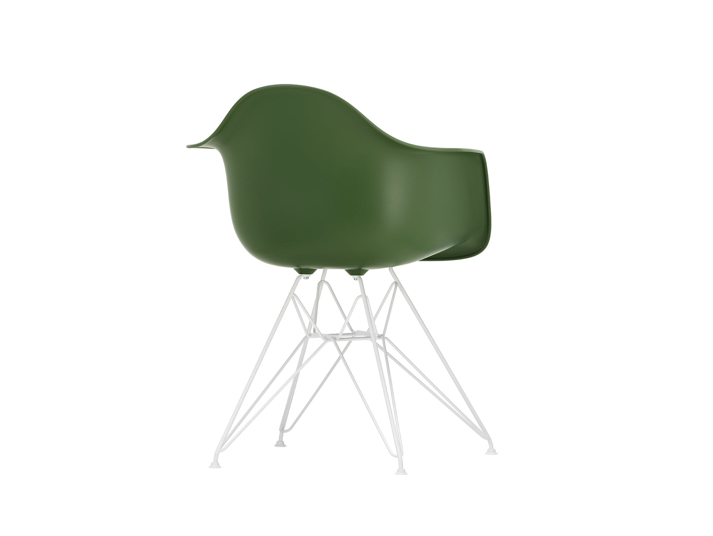 Eames DAR Plastic Armchair RE by Vitra - 48 Forest Shell / White Base