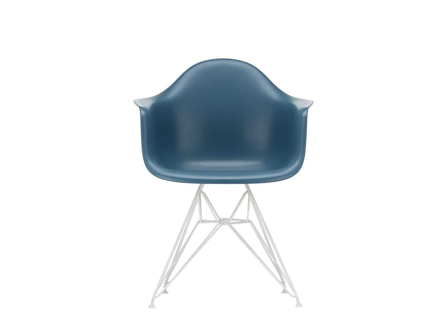 Eames DAR Plastic Armchair RE by Vitra - 83 Sea Blue Shell / White Base