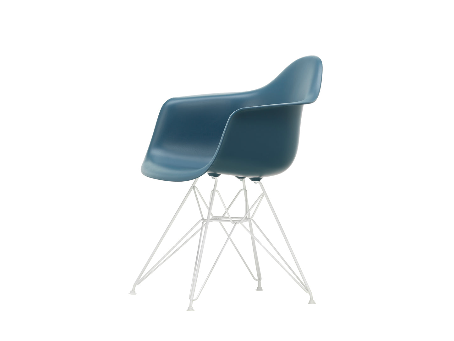 Eames DAR Plastic Armchair RE by Vitra - 83 Sea Blue Shell / White Base