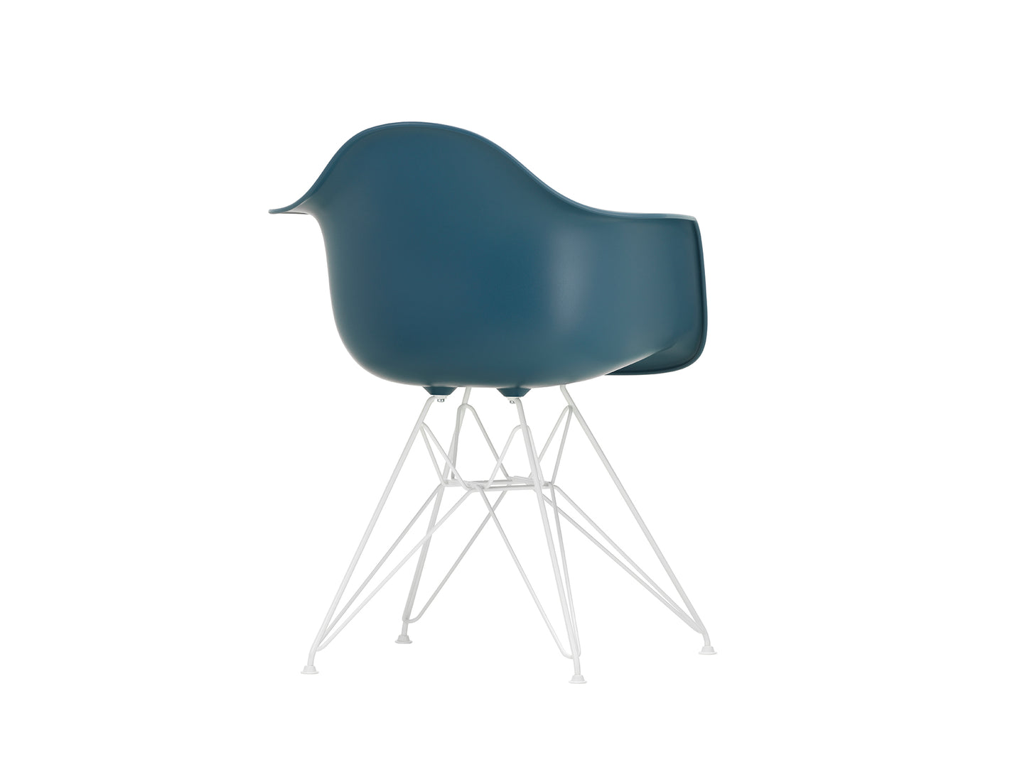 Eames DAR Plastic Armchair RE by Vitra - 83 Sea Blue Shell / White Base