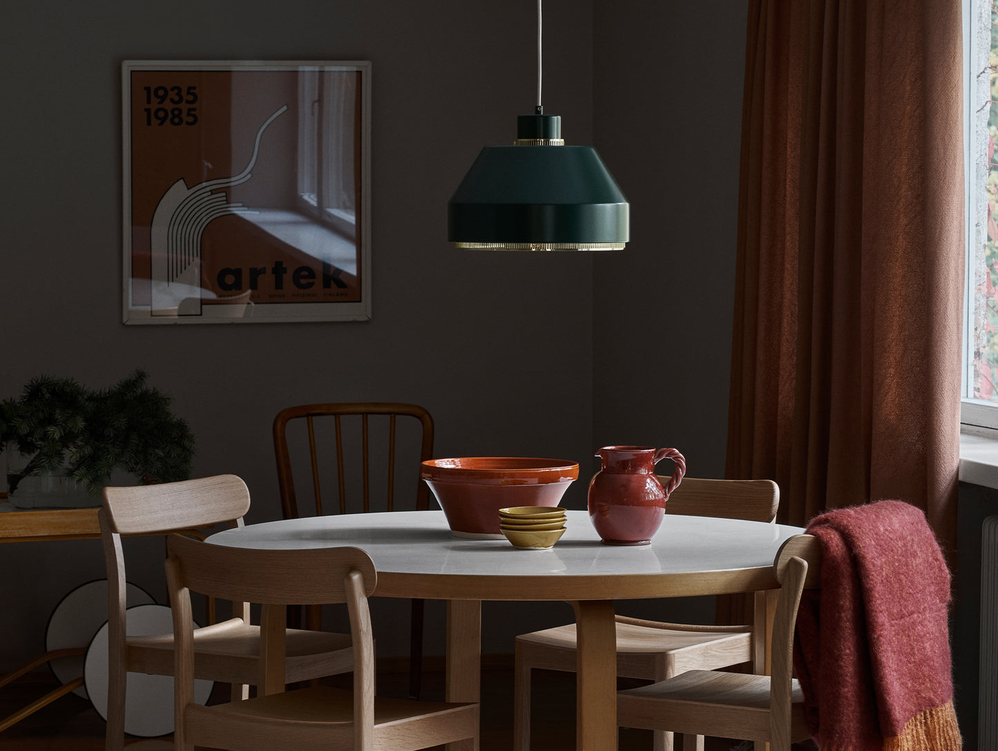 Aalto Table Round 91 by Artek - White HPL Top / Natural Lacquered Birch Legs