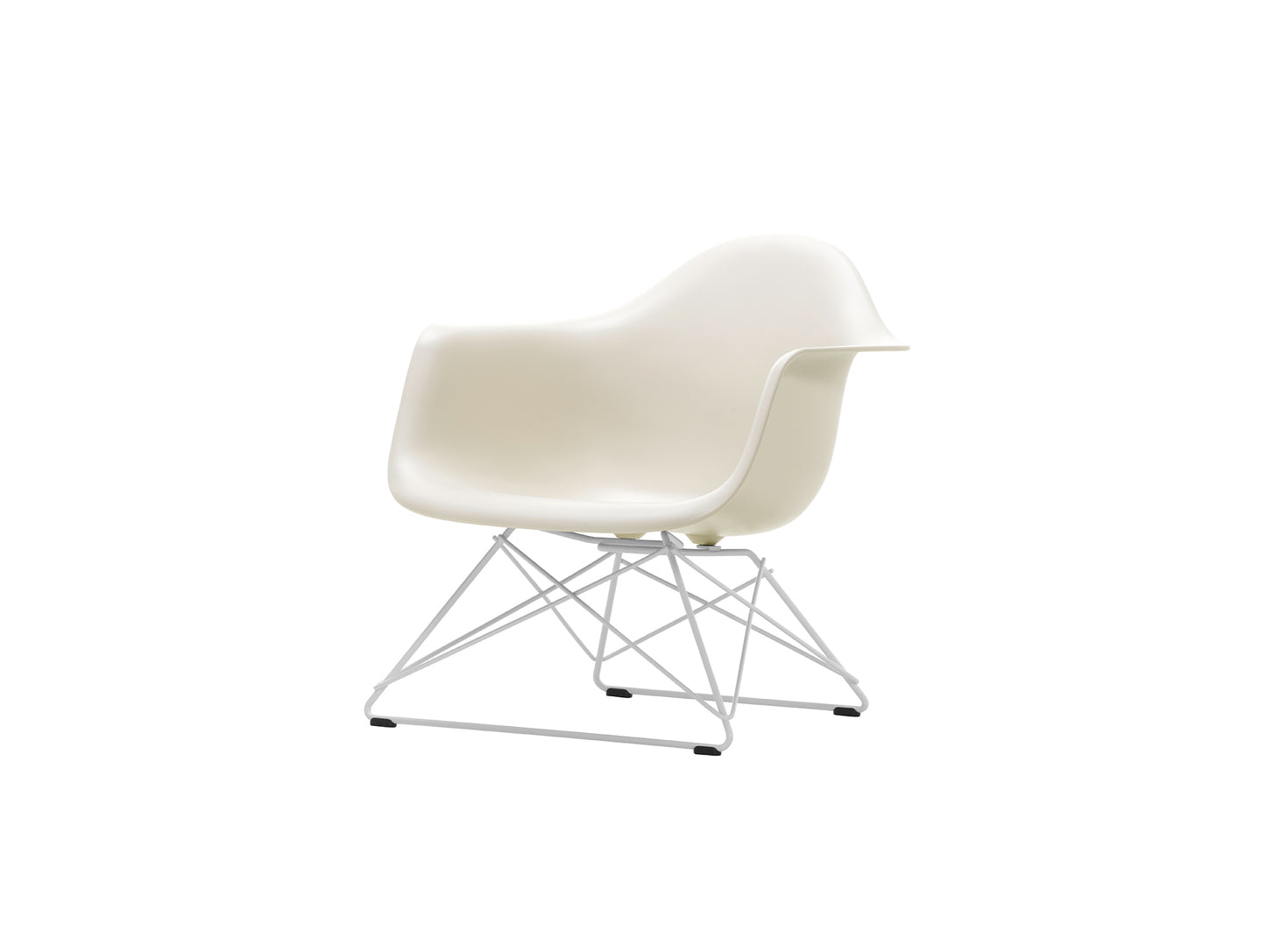 Eames Plastic Armchair LAR by Vitra - Pebble 11 Shell / White Powder-Coated Steel