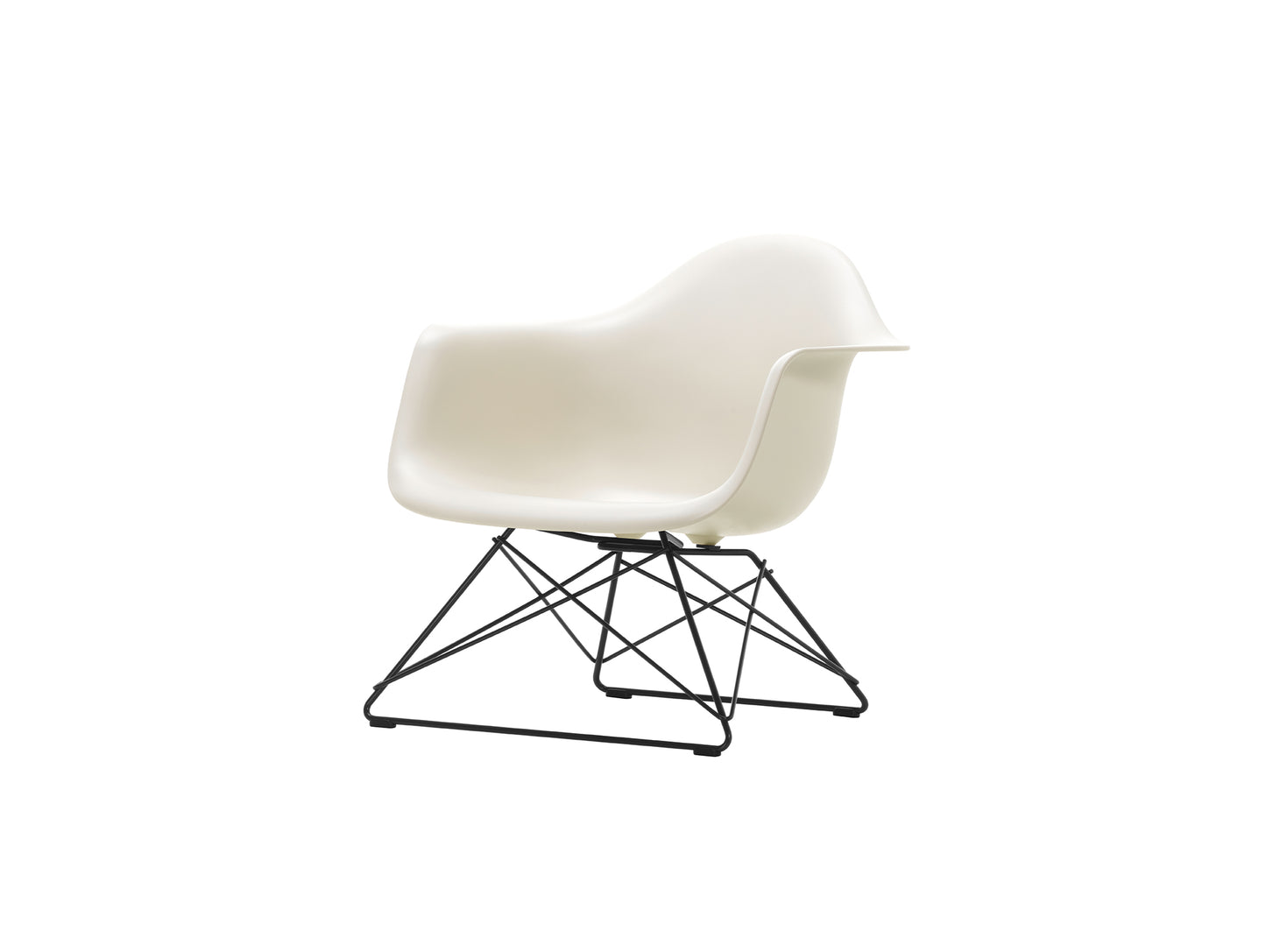 Eames Plastic Armchair LAR by Vitra - Pebble 11 Shell / Basic Dark Powder-Coated Steel Base