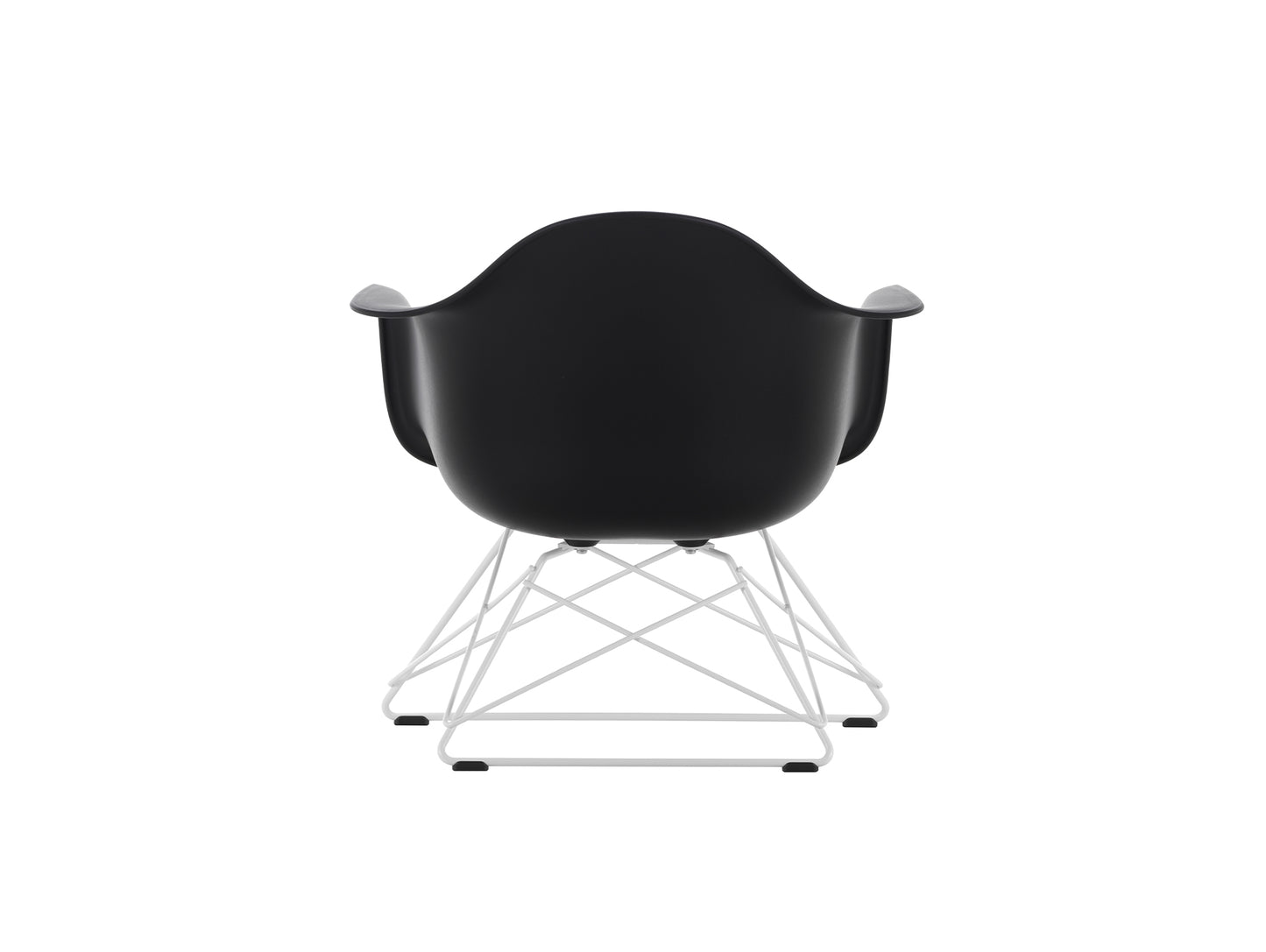 Eames Plastic Armchair LAR by Vitra - Deep Black 12 Shell / White Powder-Coated Steel