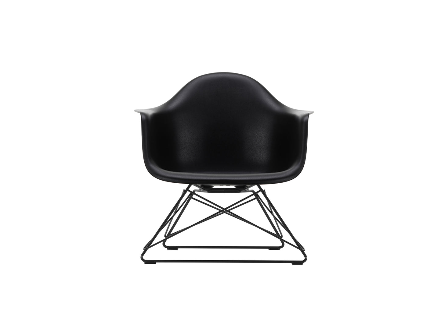 Eames Plastic Armchair LAR by Vitra - Deep Black 12 Shell / Basic Dark Powder-Coated Steel Base