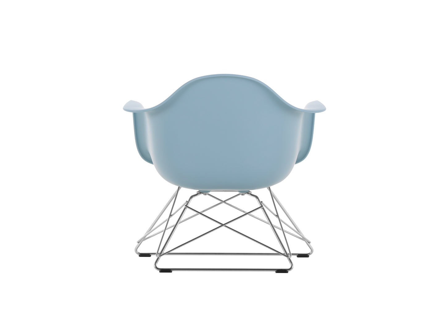 Eames Plastic Armchair LAR by Vitra - Ice Grey 23 Shell / Chrome-Plated Steel Base