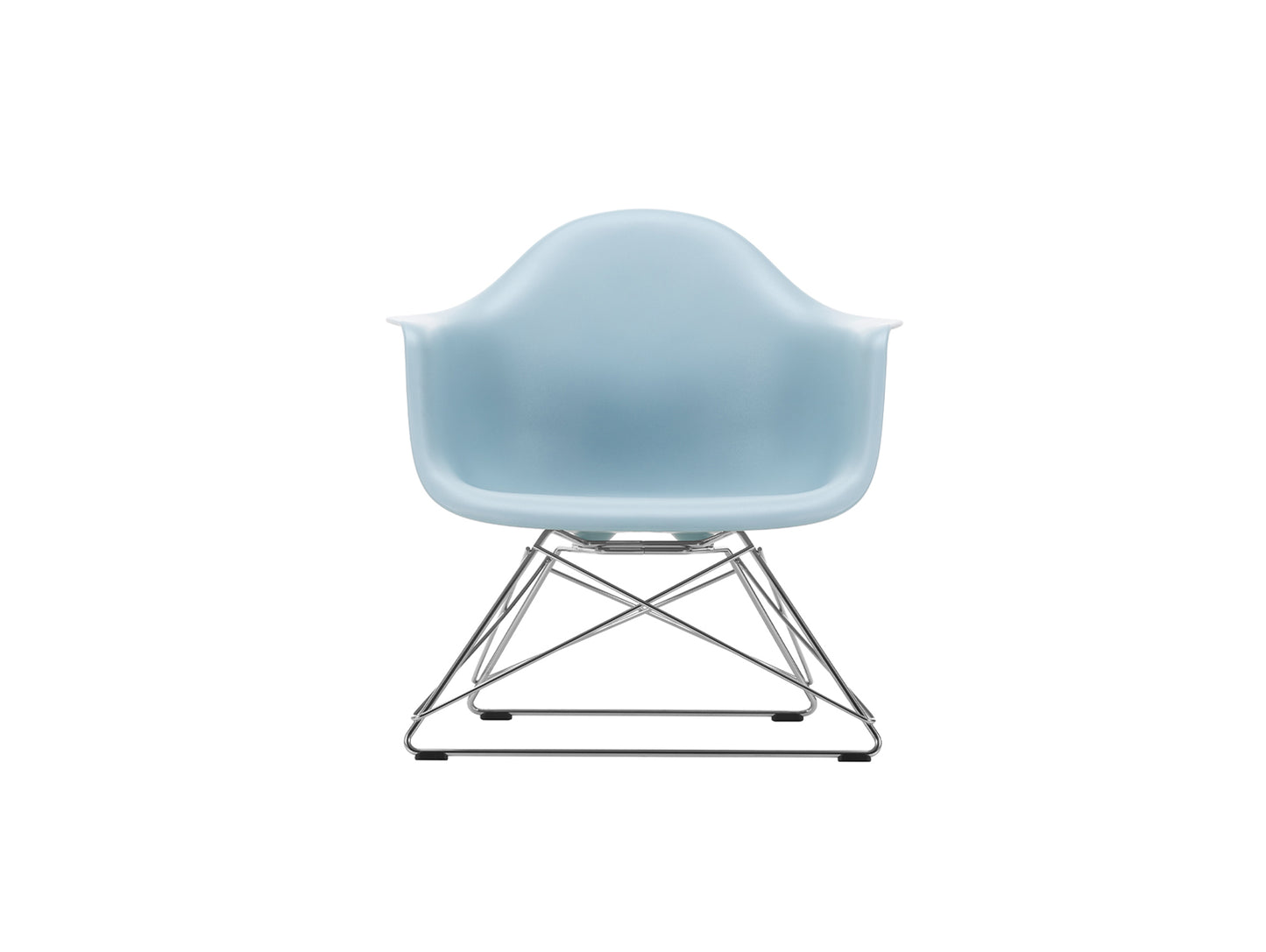 Eames Plastic Armchair LAR by Vitra - Ice Grey 23 Shell / Chrome-Plated Steel Base