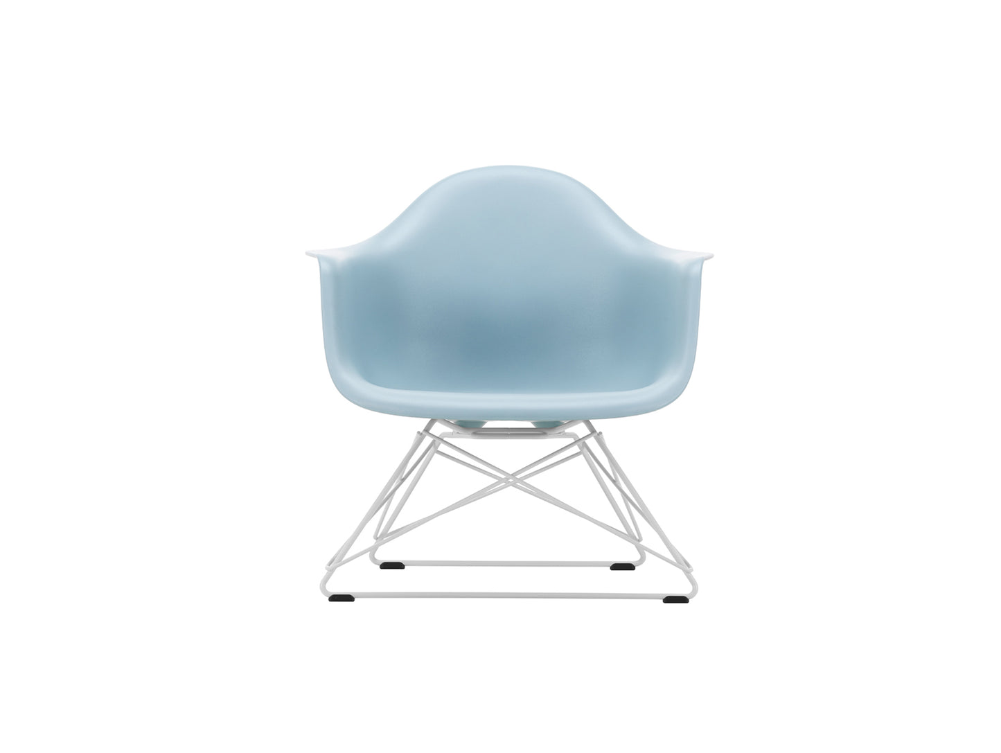 Eames Plastic Armchair LAR by Vitra - Ice Grey 23 Shell / White Powder-Coated Steel