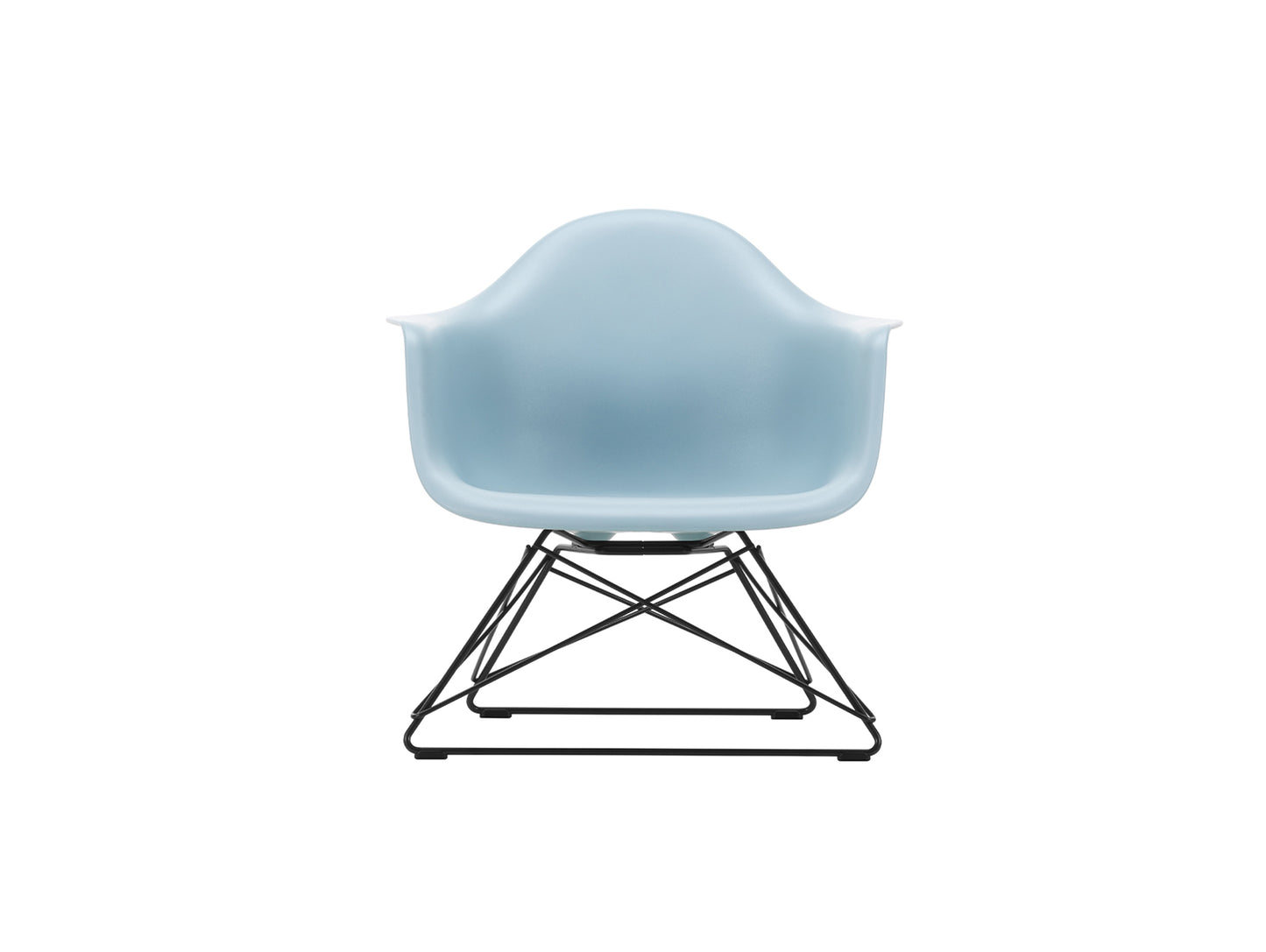 Eames Plastic Armchair LAR by Vitra - Ice Grey 23 Shell / Basic Dark Powder-Coated Steel Base