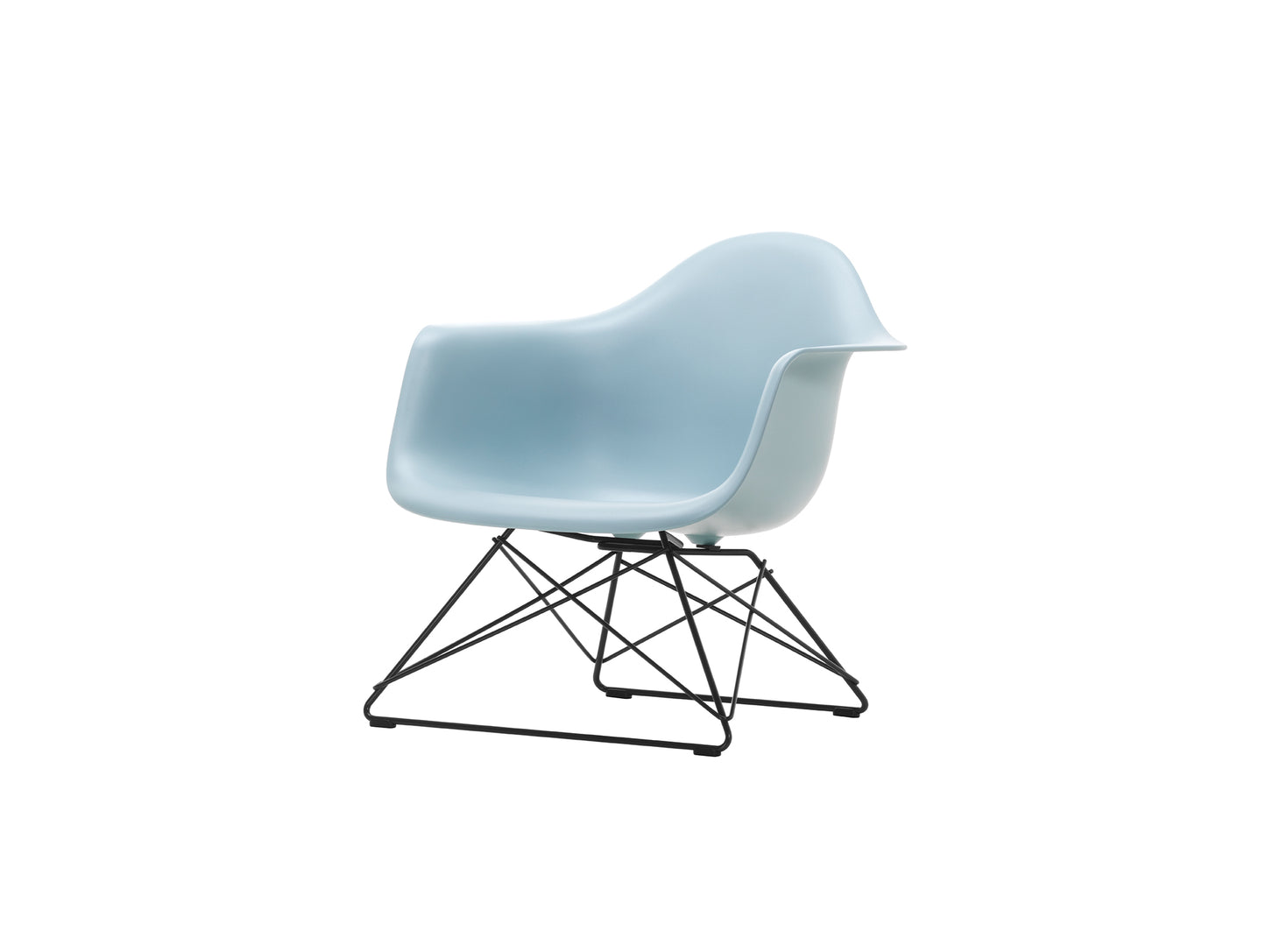 Eames Plastic Armchair LAR by Vitra - Ice Grey 23 Shell / Basic Dark Powder-Coated Steel Base