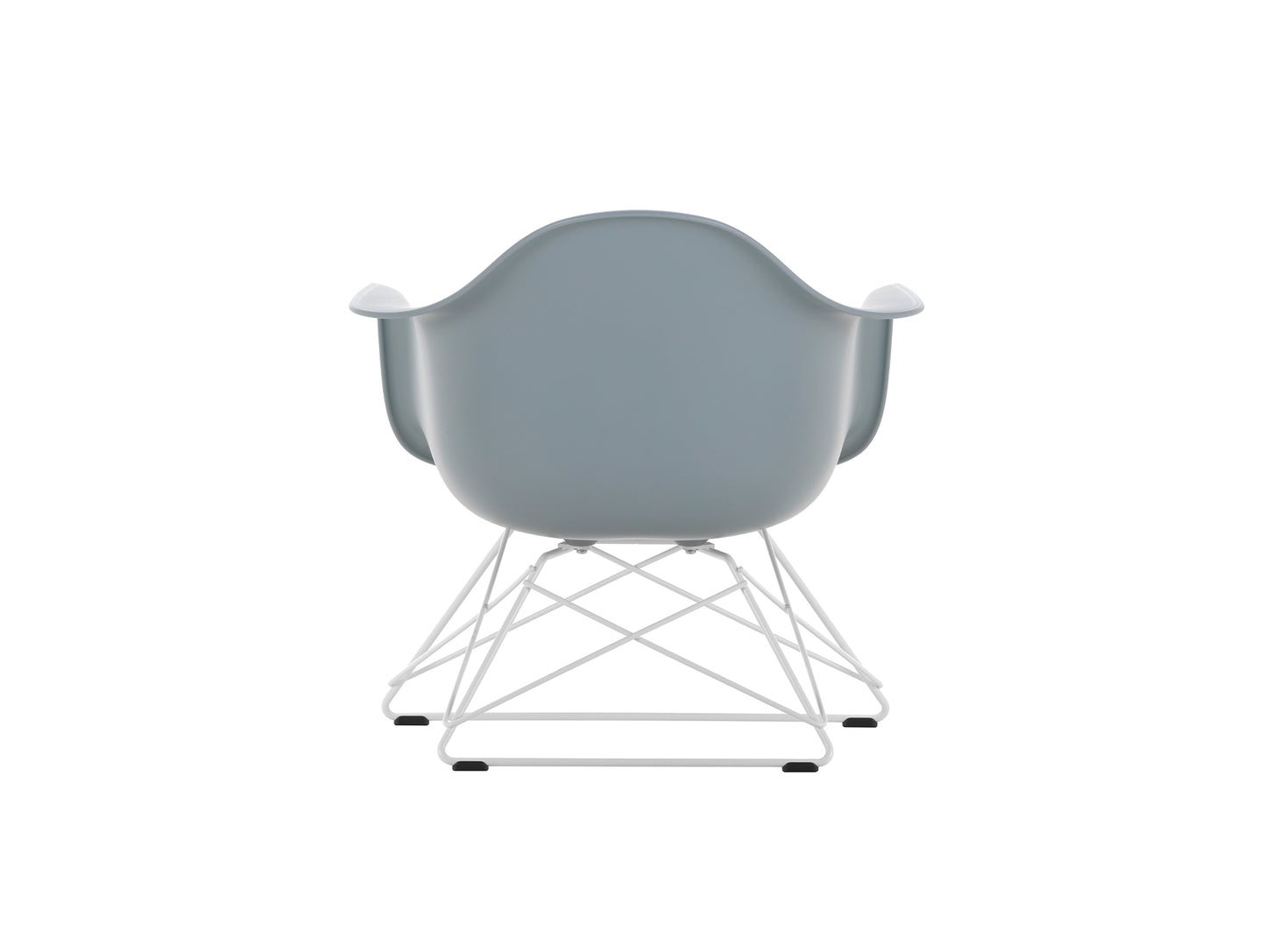 Eames Plastic Armchair LAR by Vitra - Light Grey 24 Shell / White Powder-Coated Steel