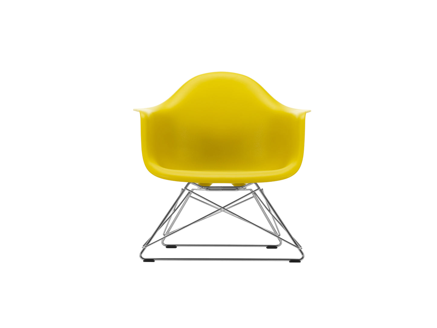 Eames Plastic Armchair LAR by Vitra - Mustard 34 Shell / Chrome-Plated Steel Base