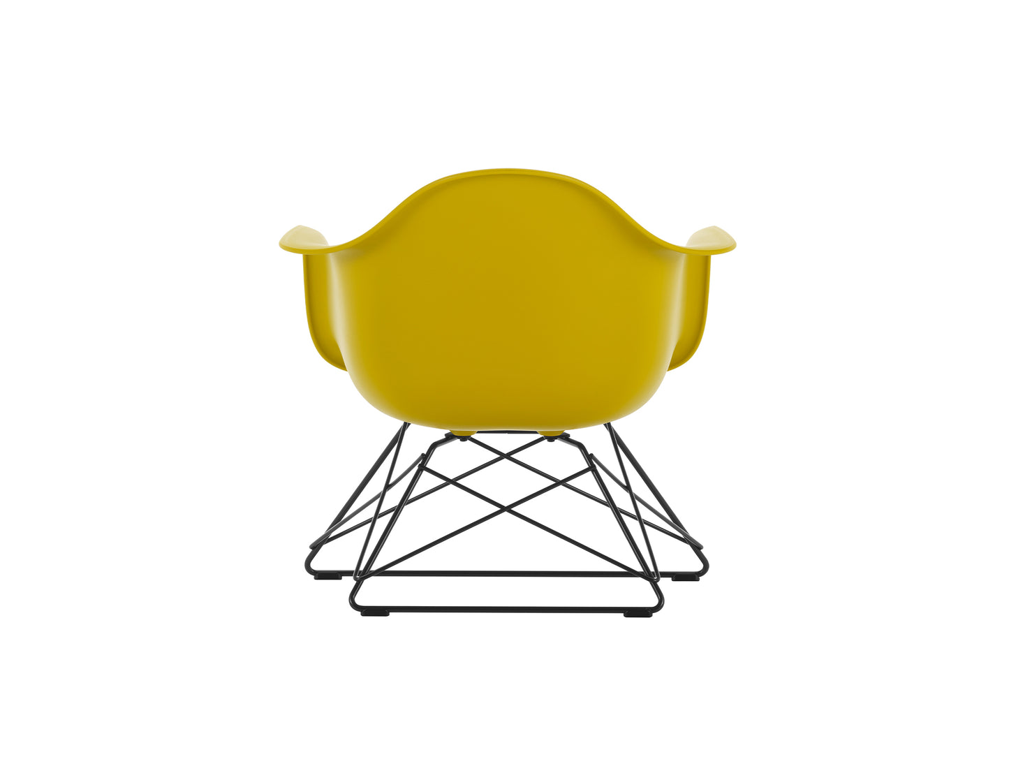 Eames Plastic Armchair LAR by Vitra - Mustard 34 Shell / Basic Dark Powder-Coated Steel Base