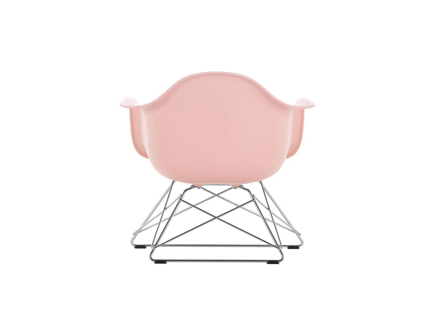 Eames Plastic Armchair LAR by Vitra - Pale Rose 41 Shell / Chrome-Plated Steel Base