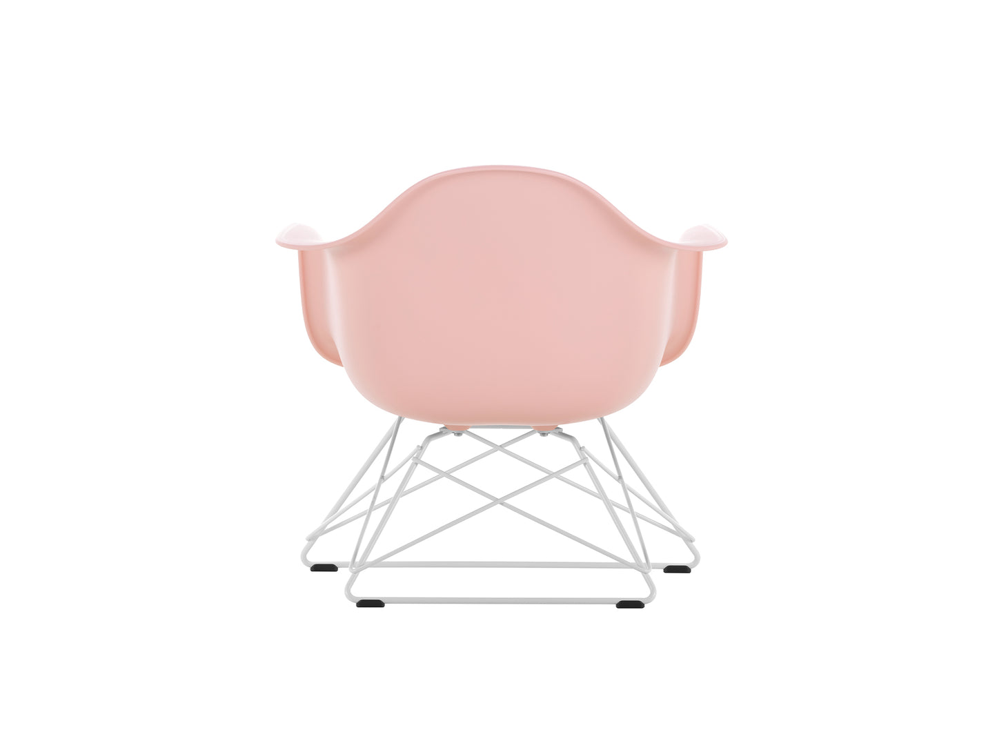 Eames Plastic Armchair LAR by Vitra - Pale Rose 41 Shell / White Powder-Coated Steel