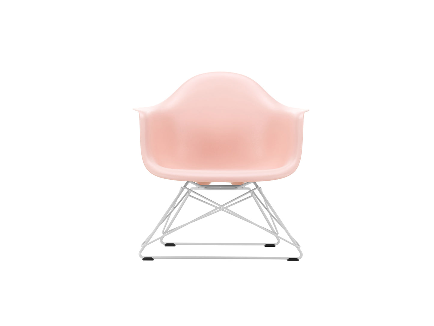 Eames Plastic Armchair LAR by Vitra - Pale Rose 41 Shell / White Powder-Coated Steel