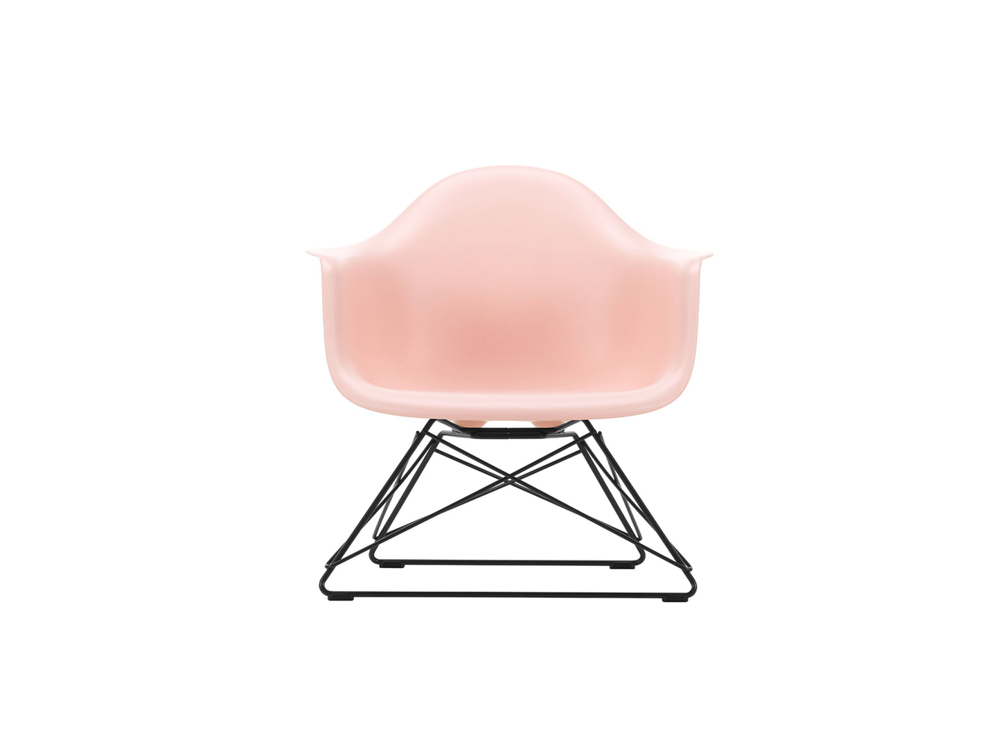 Eames Plastic Armchair LAR by Vitra - Pale Rose 41 Shell / Basic Dark Powder-Coated Steel Base