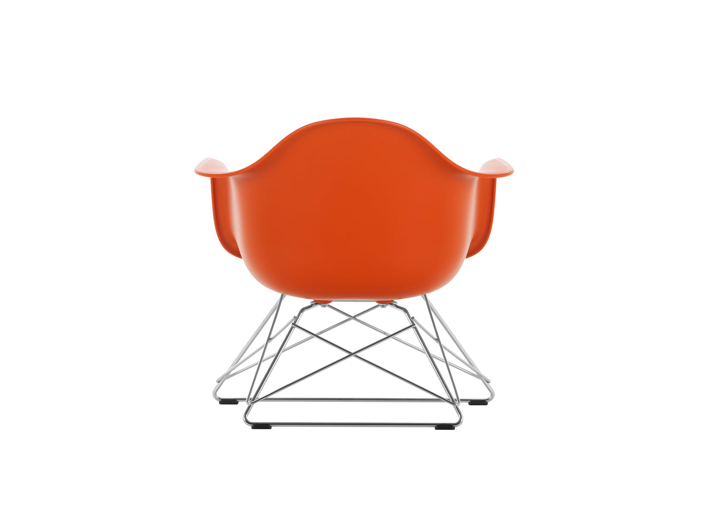 Eames Plastic Armchair LAR by Vitra - Rusty Orange 43 Shell / Chrome-Plated Steel Base